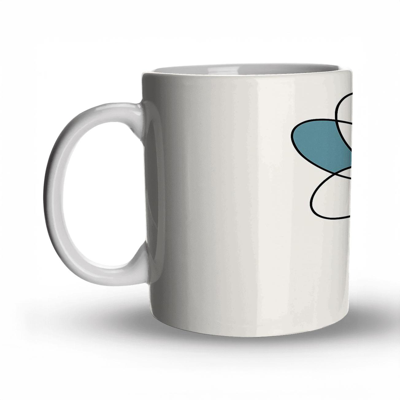 Orbital Bloom Contours custom printed mugs