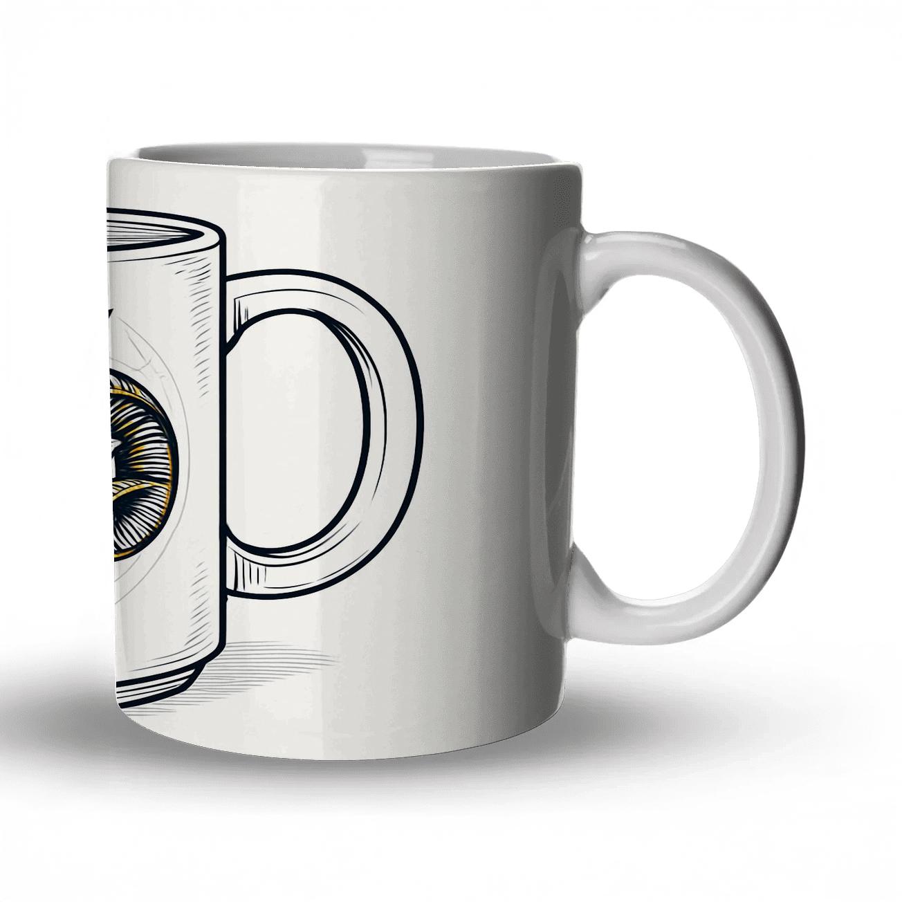 Aries Astral Ram Foil Linework decorative mug sets