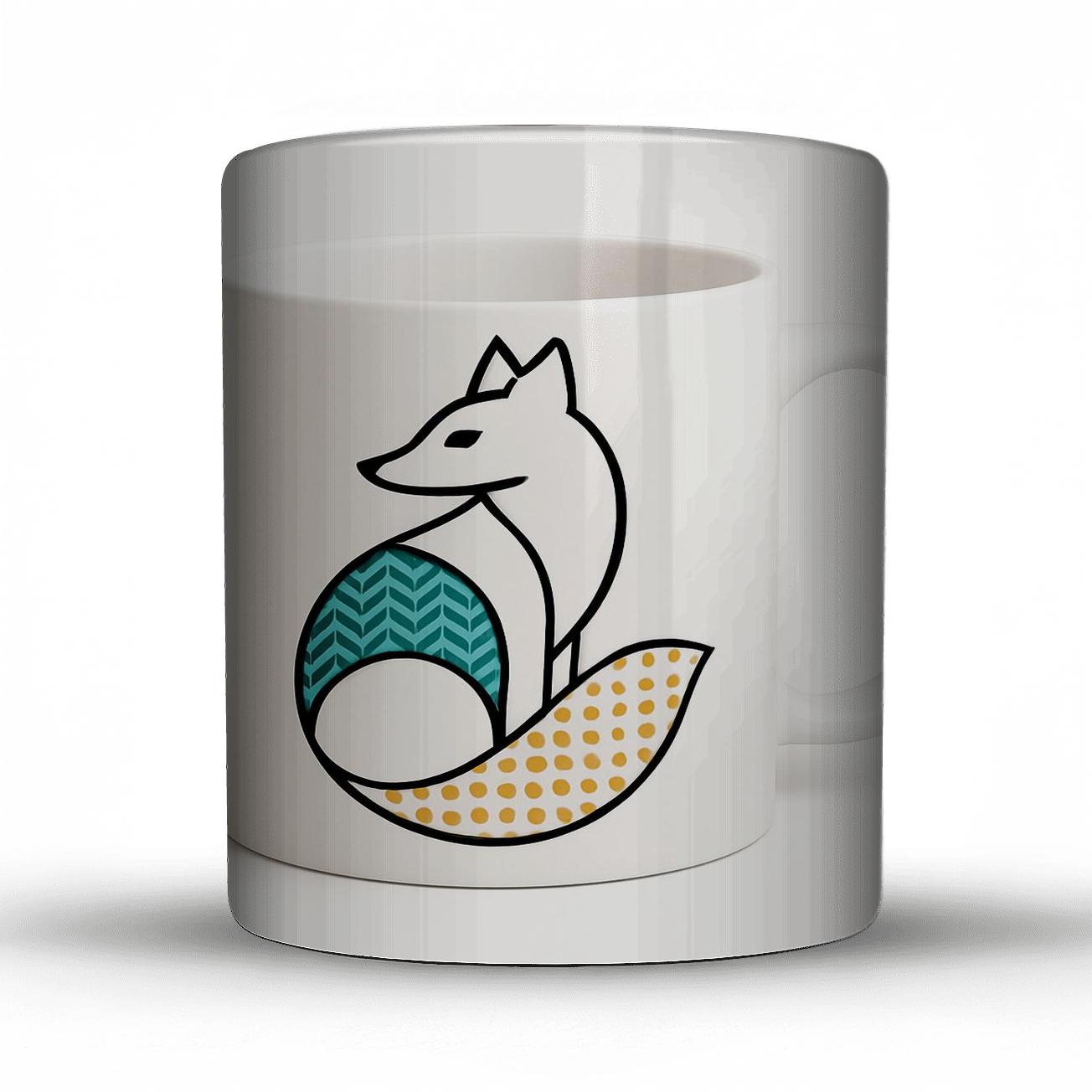 Bauhaus Arctic Fox Orbit Pattern decorative mug sets