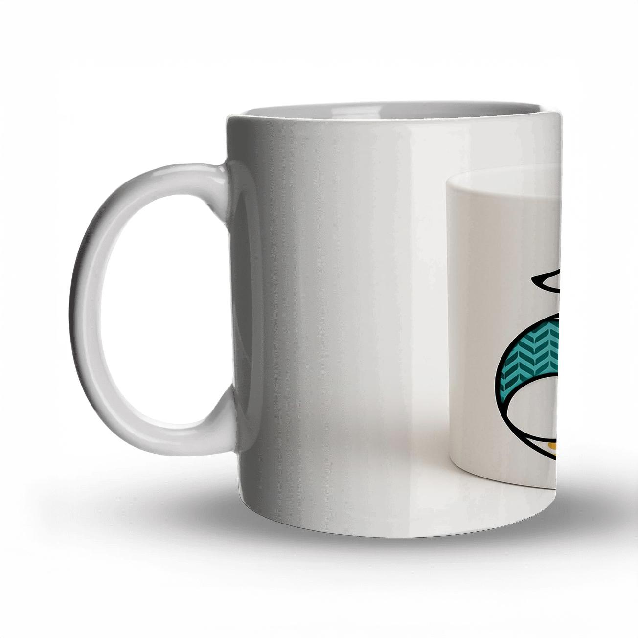 Bauhaus Arctic Fox Orbit Pattern decorative mug sets