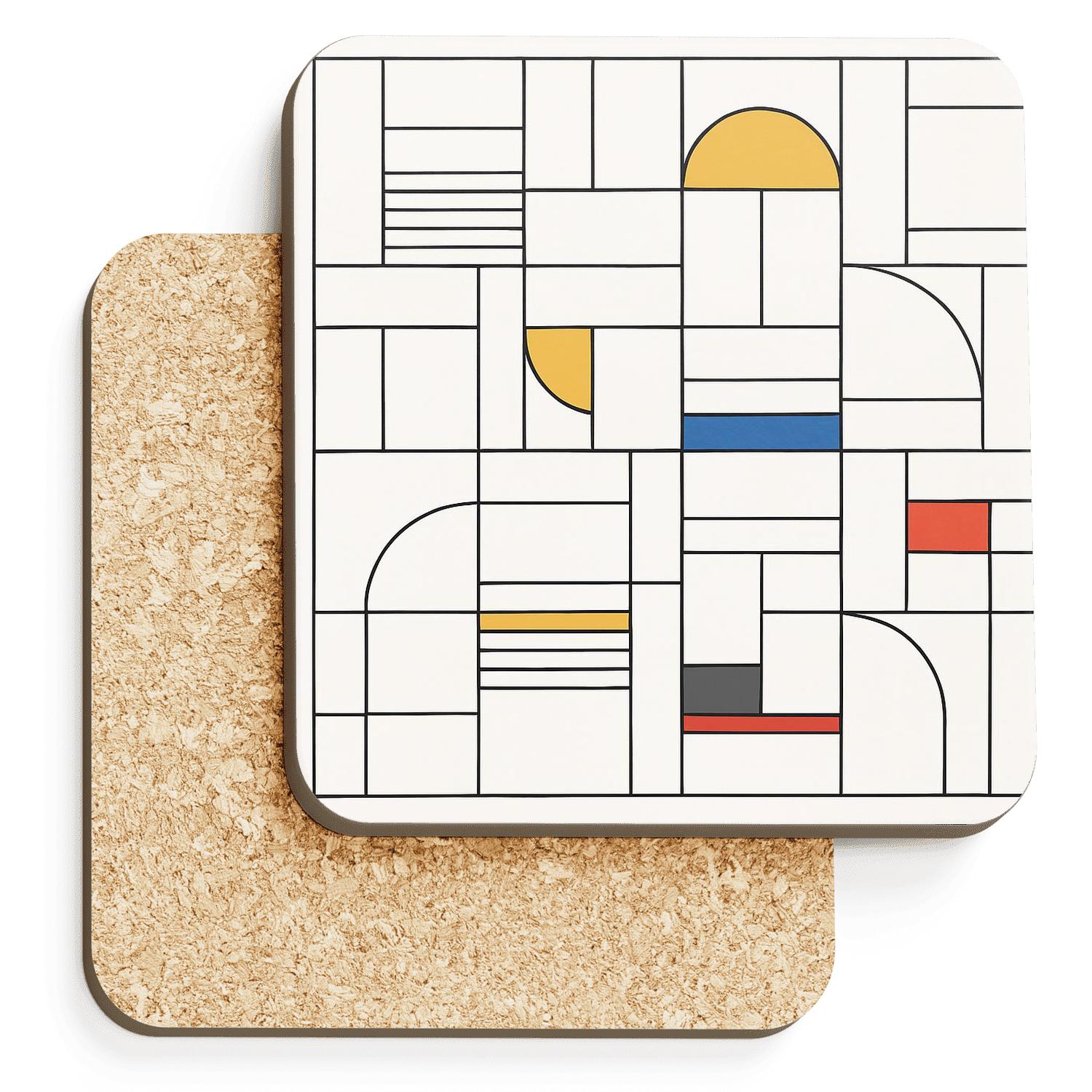 Bauhaus Grid Variations Study elegant tabletop coasters