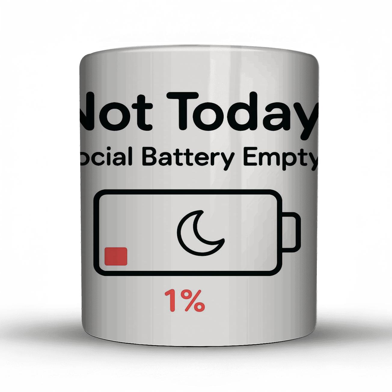 Social Battery Empty Lunar Mode travel mugs with handles