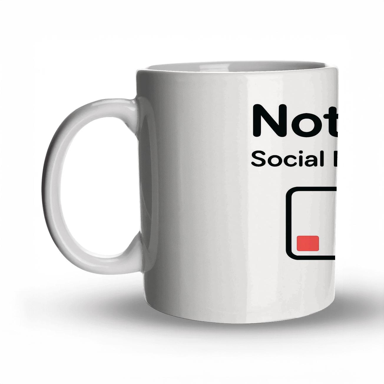 Social Battery Empty Lunar Mode travel mugs with handles