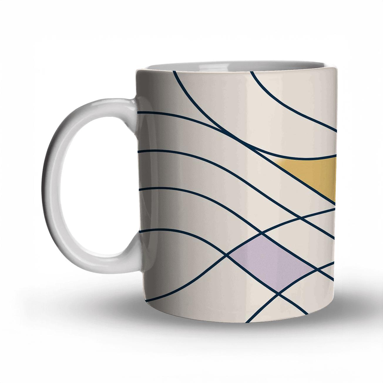 Geometric Tidal Current premium drinkware mugs