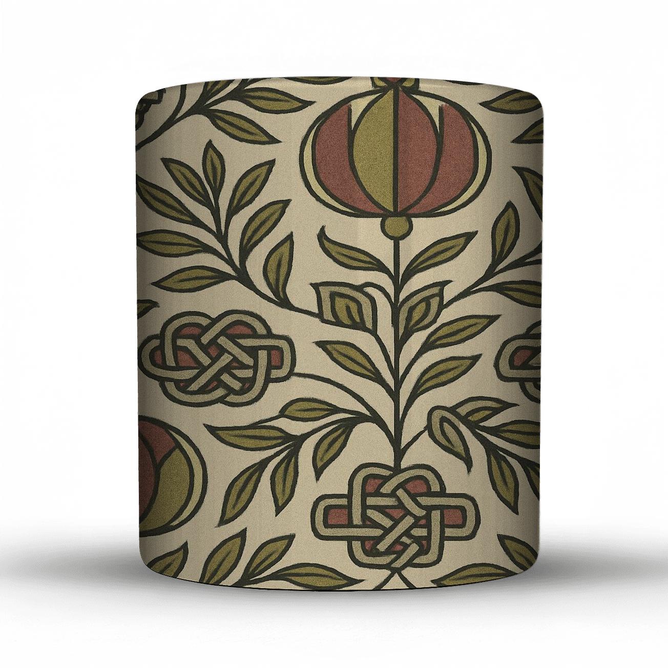 Arts And Crafts Comet Weave Floral premium drinkware mugs