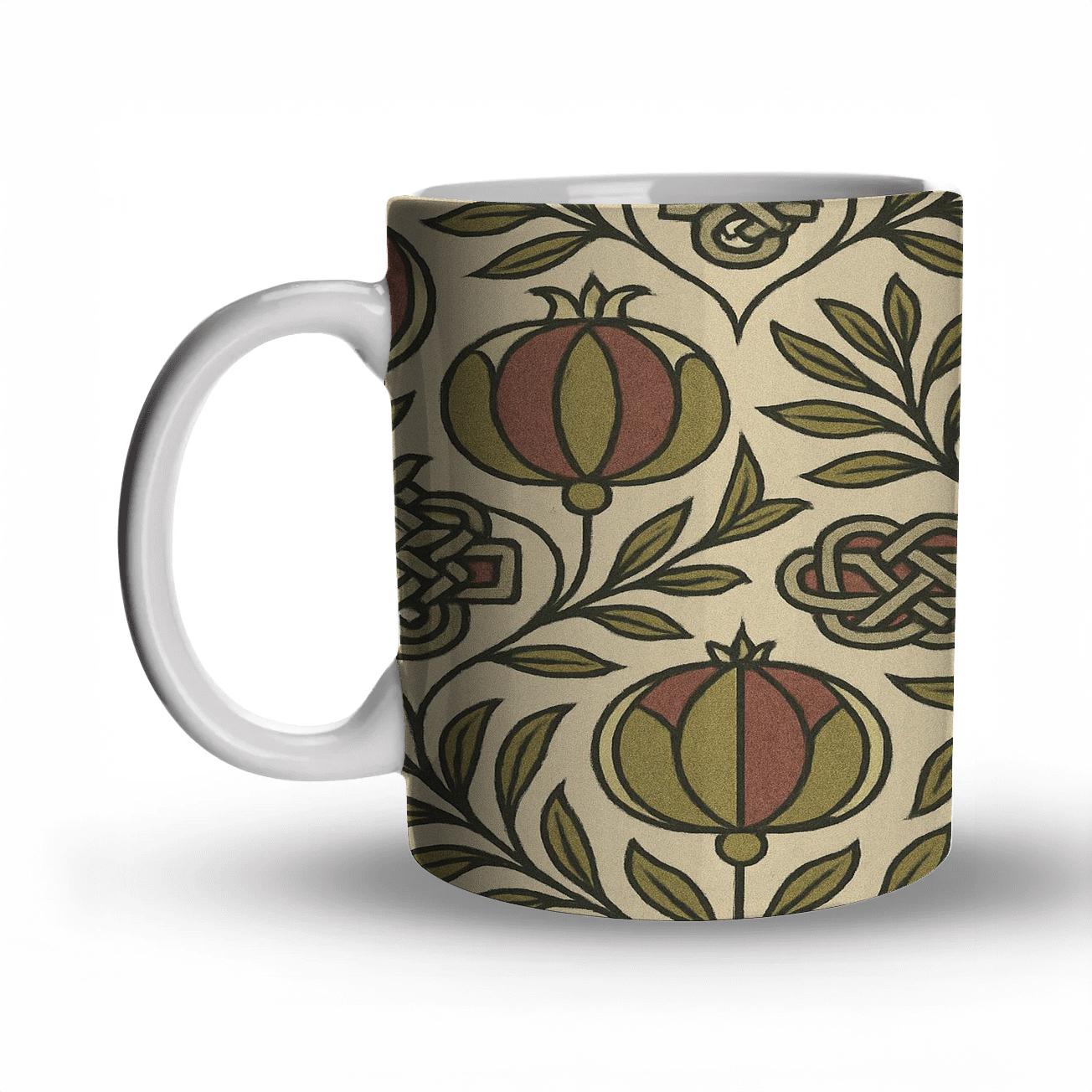 Arts And Crafts Comet Weave Floral premium drinkware mugs