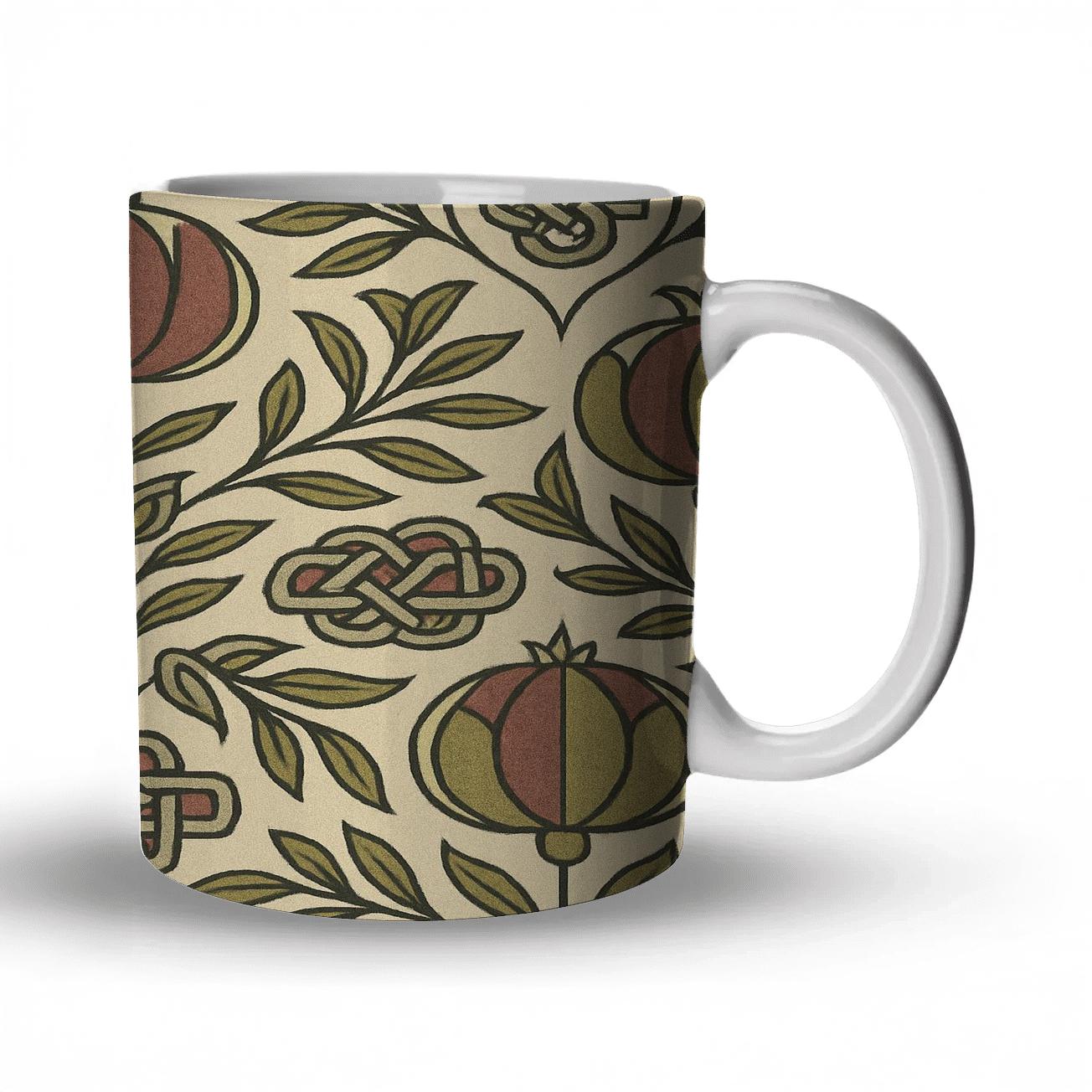 Arts And Crafts Comet Weave Floral premium drinkware mugs