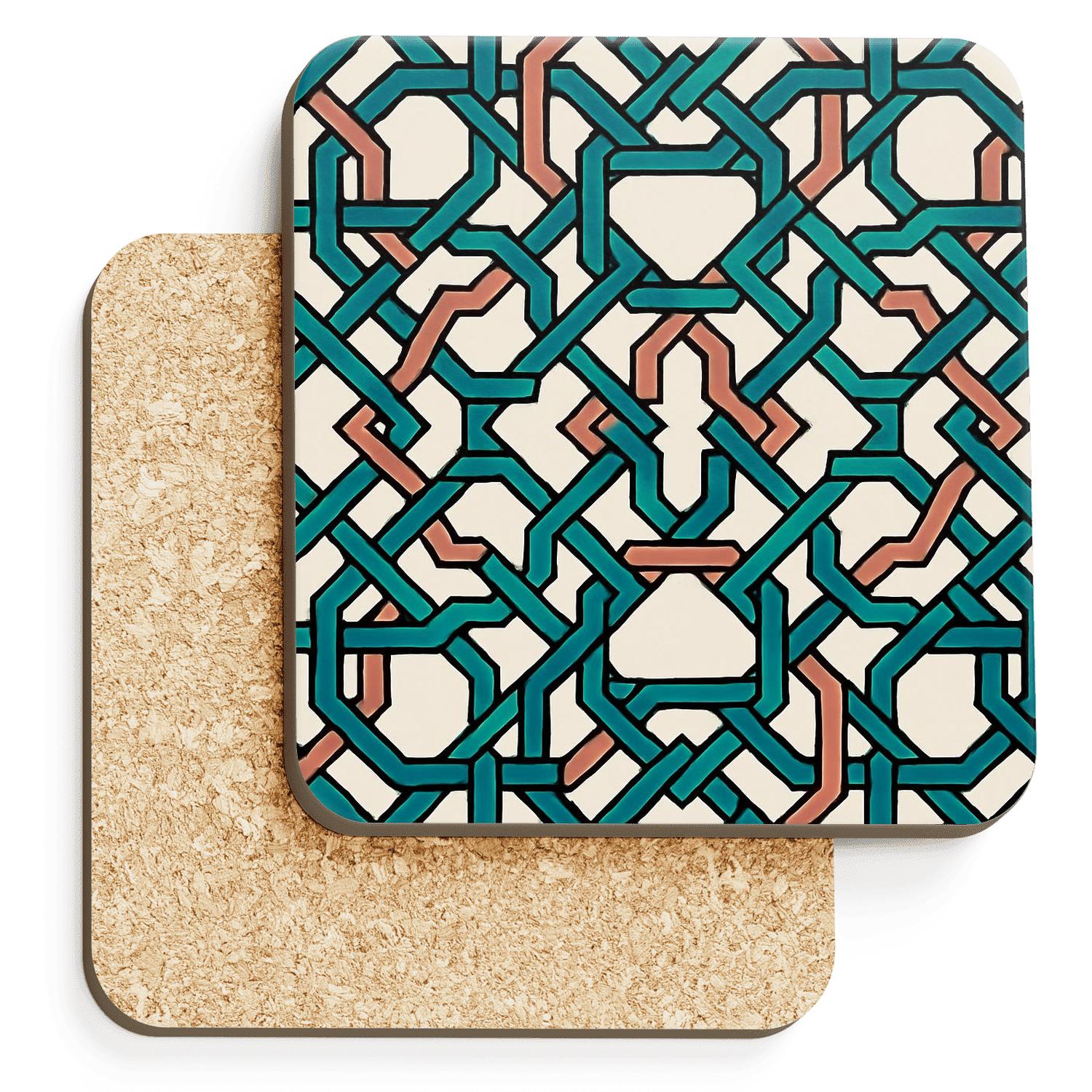 Girih Decagon Minimal Weave elegant tabletop coasters