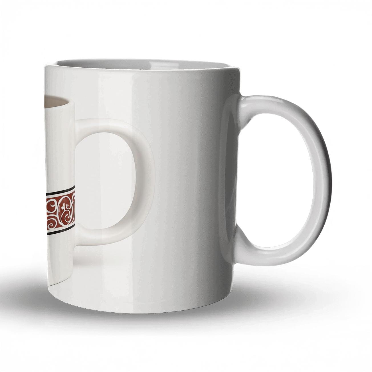 Rinpa Barn Owl Filigree Minimal Linework premium drinkware mugs