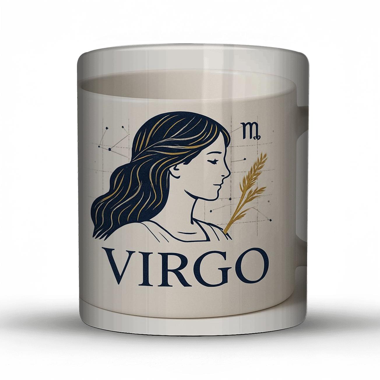 Virgo Celestial Maiden Minimal Engraving decorative mug sets