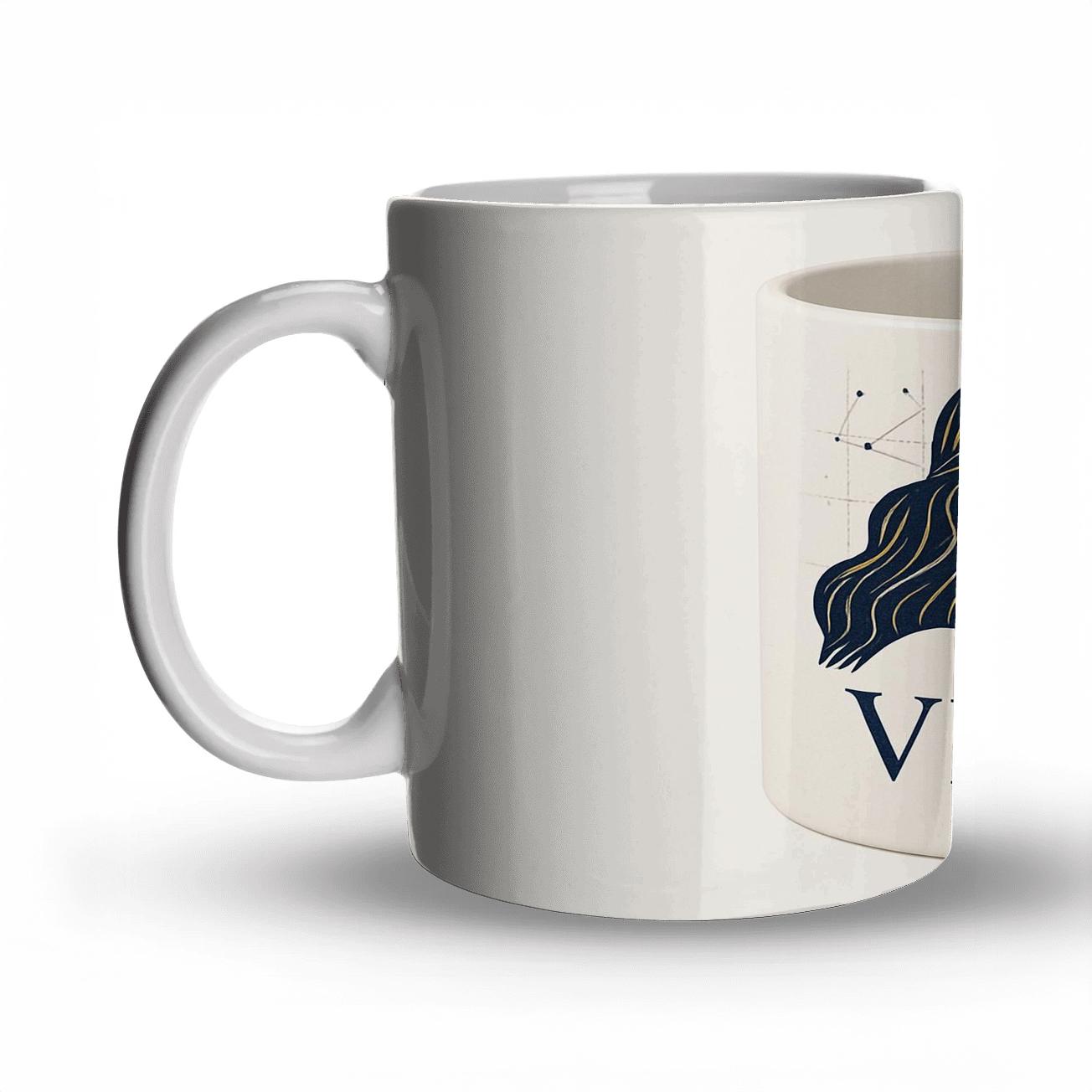 Virgo Celestial Maiden Minimal Engraving decorative mug sets