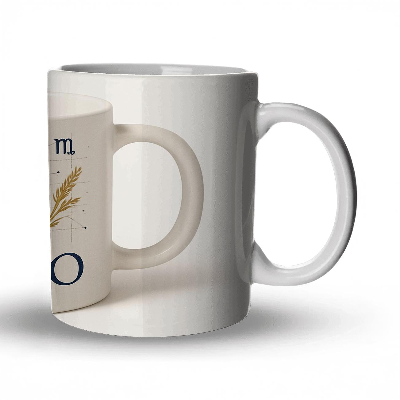 Virgo Celestial Maiden Minimal Engraving decorative mug sets