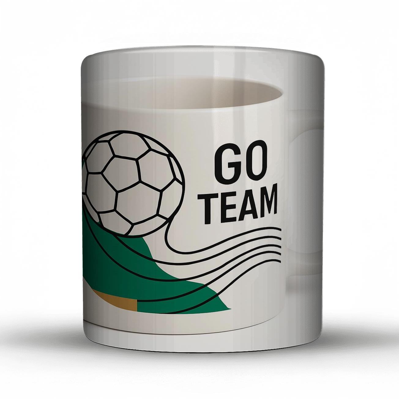 Rally Roar Go Team Soccer Pentagon Wave personalized mugs