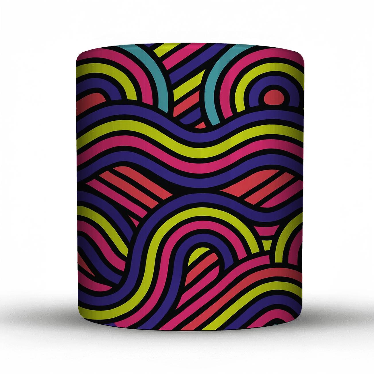 Op Art Aurora Line Weave decorative mug sets