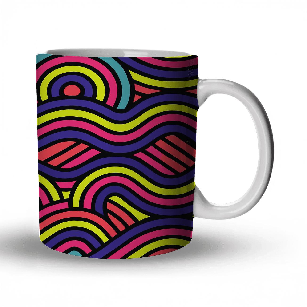 Op Art Aurora Line Weave decorative mug sets