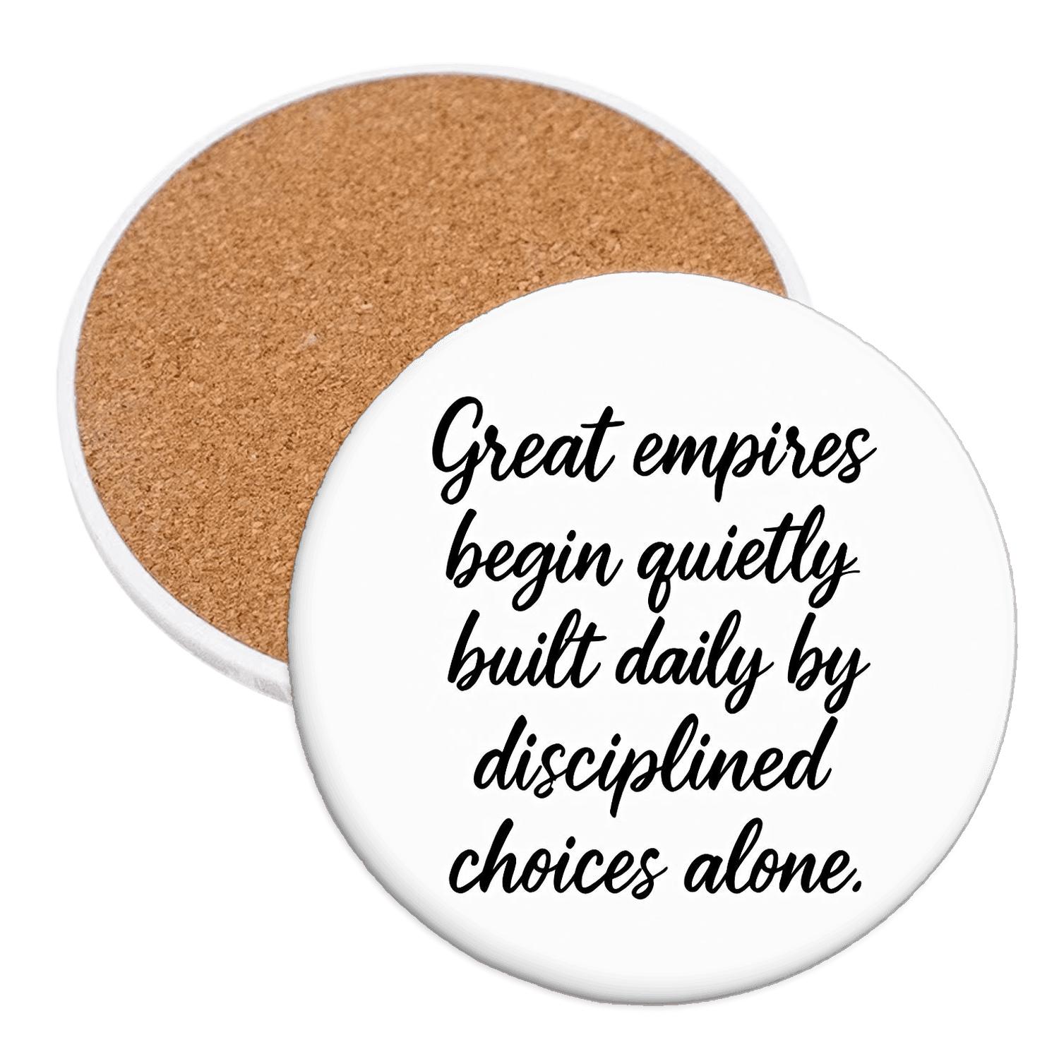 Quiet Empire Discipline custom engraved coasters