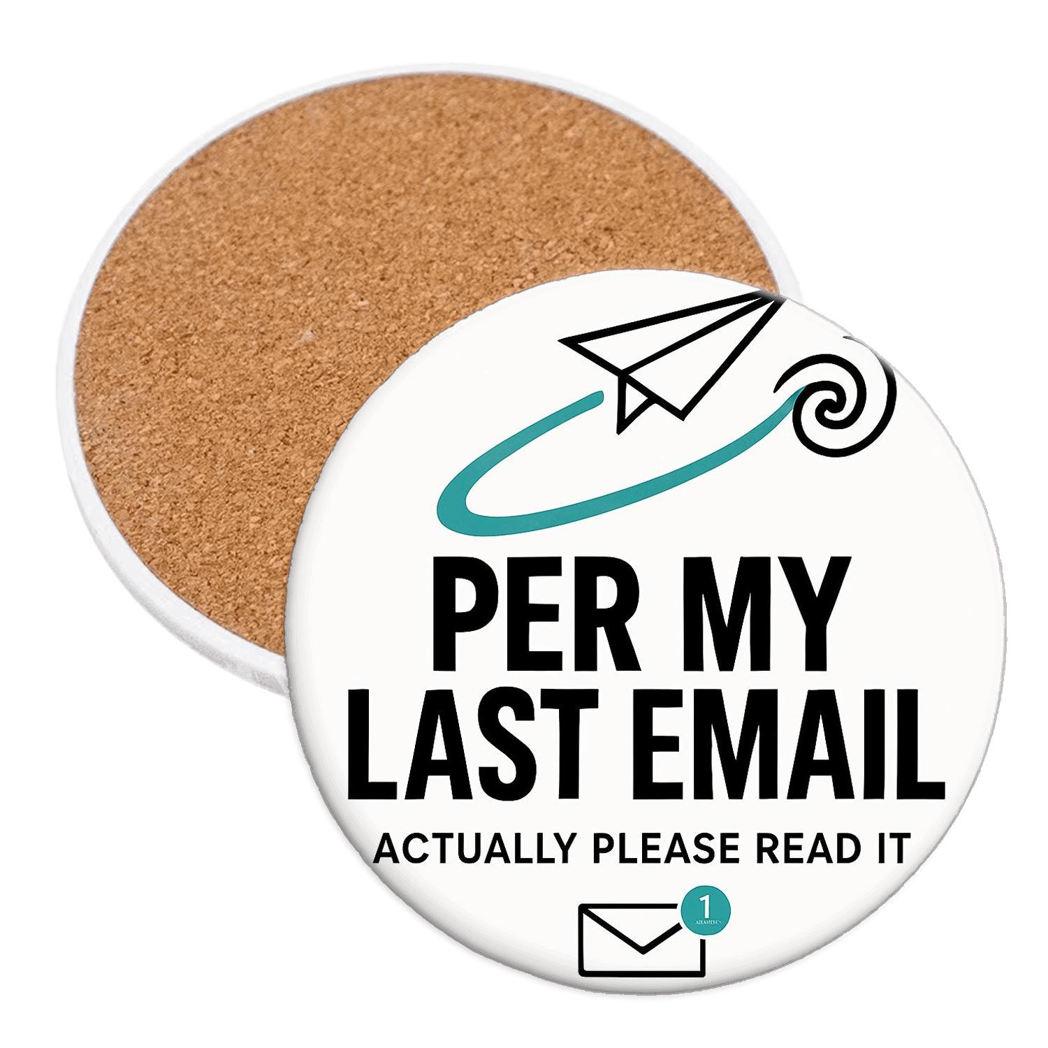 Per My Last Email Cosmic Receipt elegant tabletop coasters