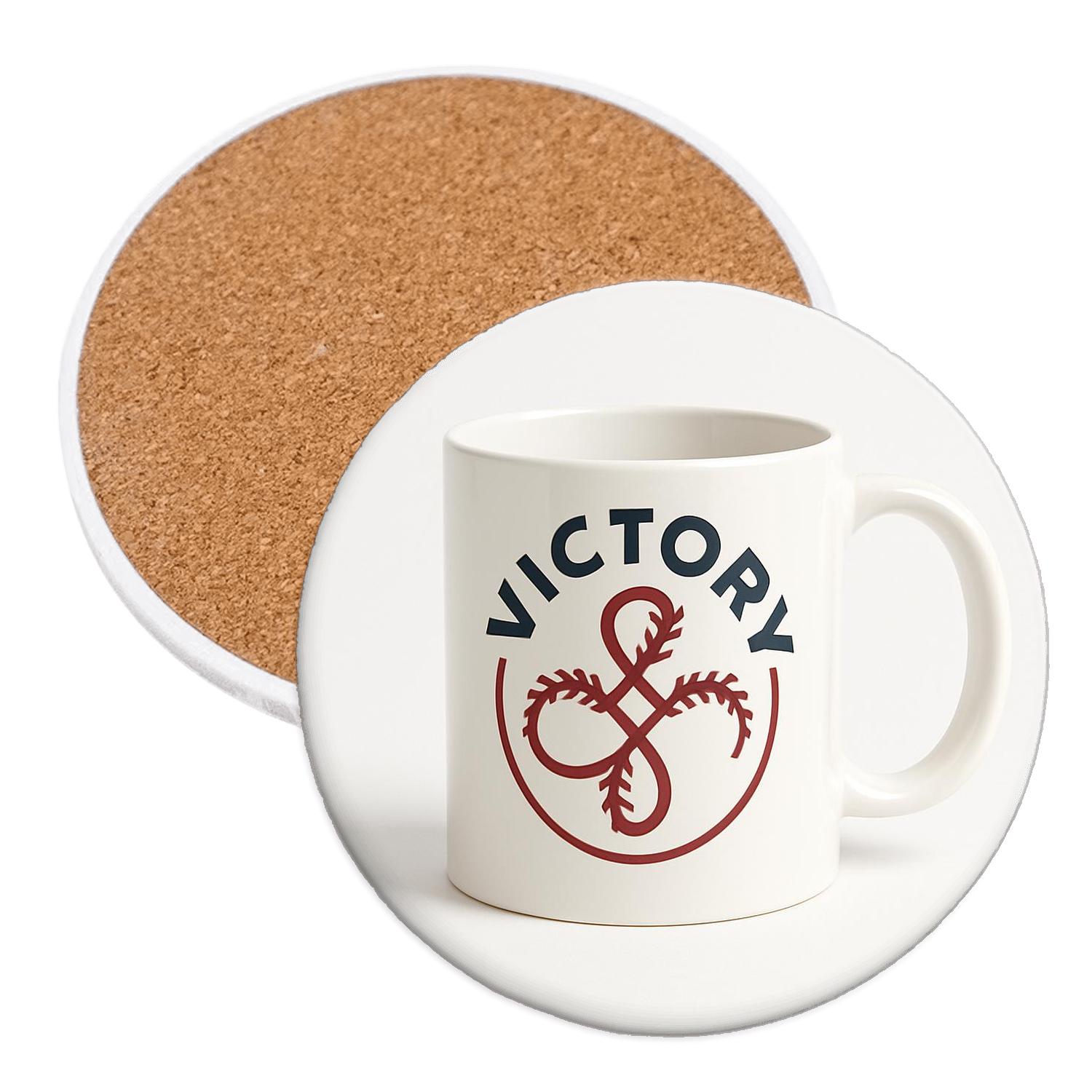 Baseball Victory Stitchwork Typography Mug decorative beverage coasters