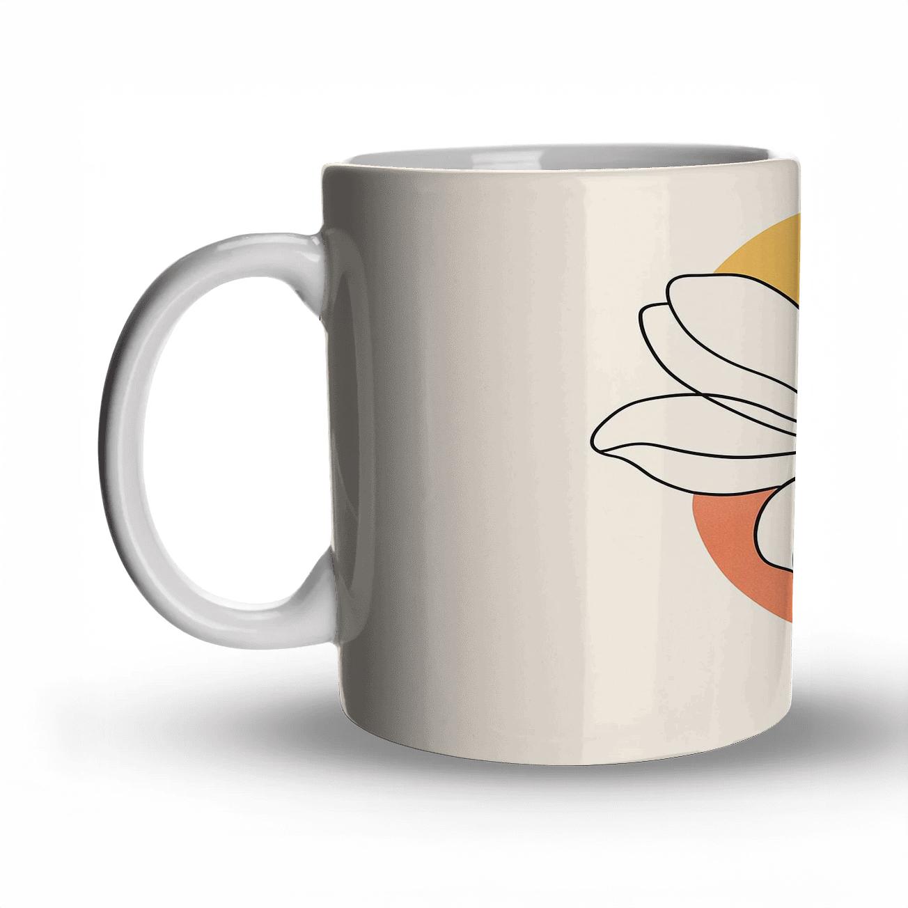 Solar Bloom Contour personalized mugs