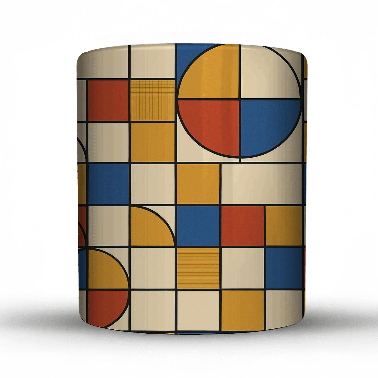 Bauhaus Weaving Grid Rhythm ceramic coffee mugs