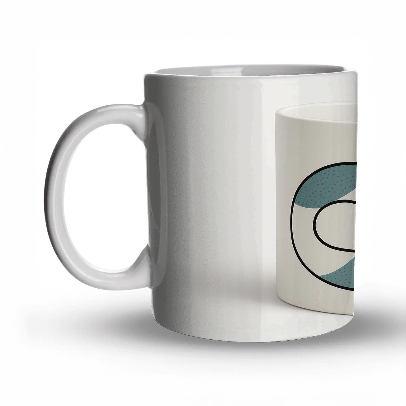 Arctic Fox Bauhaus Line Art Mug Wrap premium drinkware mugs