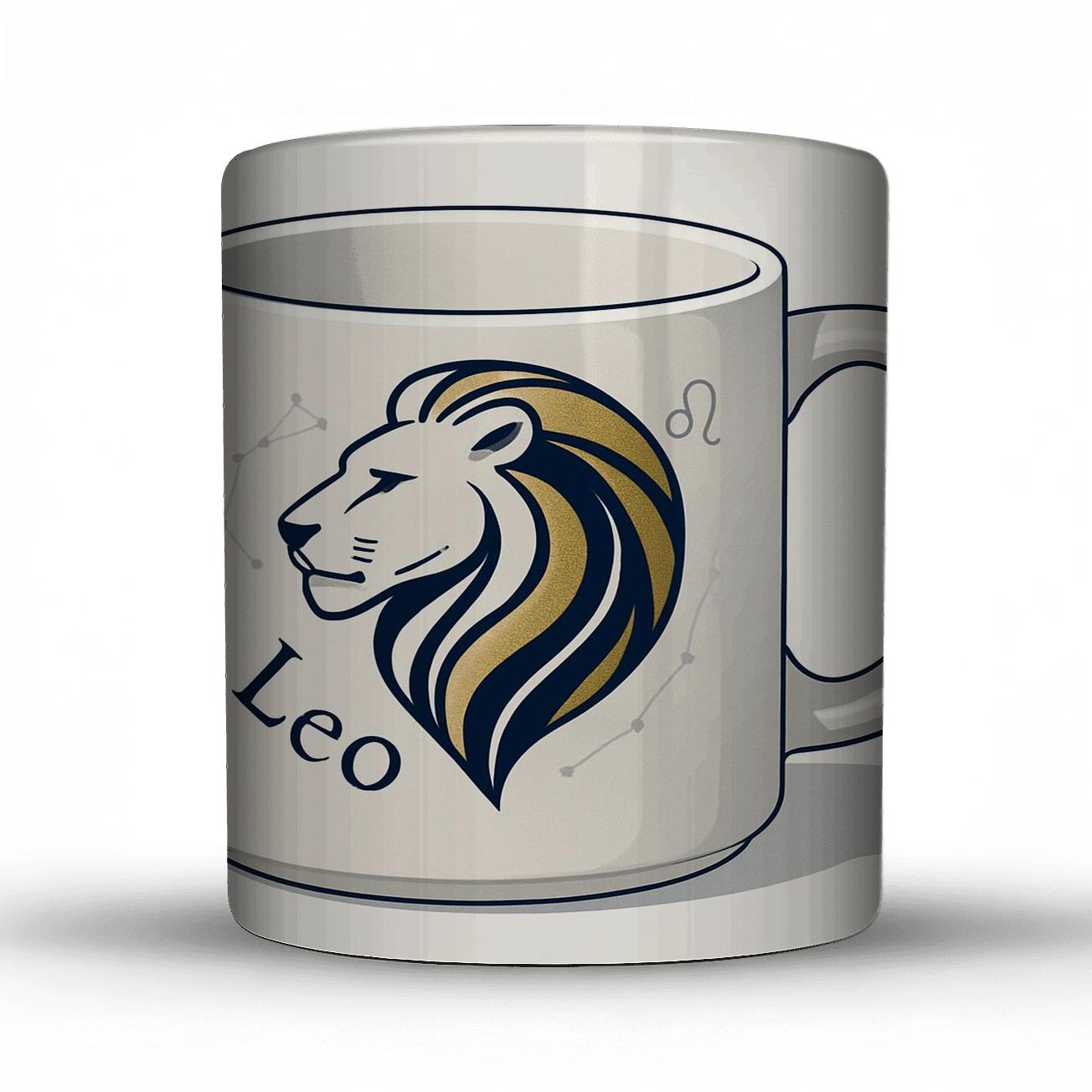 Leo Solar Herald Minimalist Line Art Mug Design gift mugs for occasions