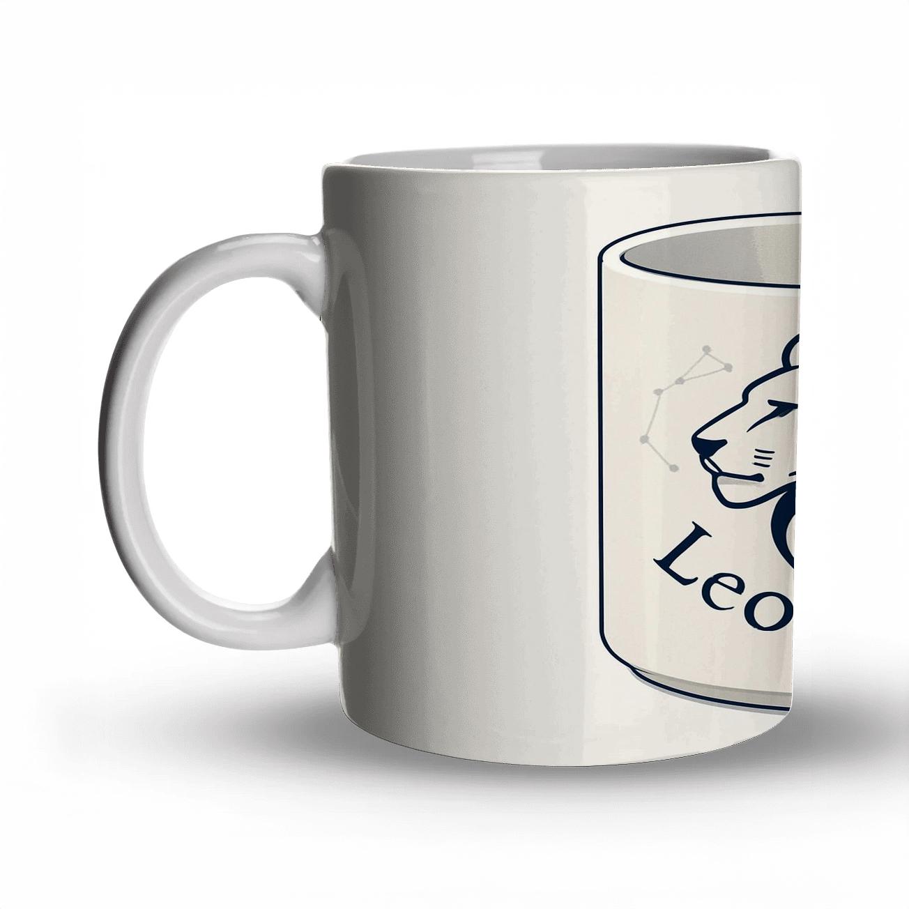 Leo Solar Herald Minimalist Line Art Mug Design gift mugs for occasions