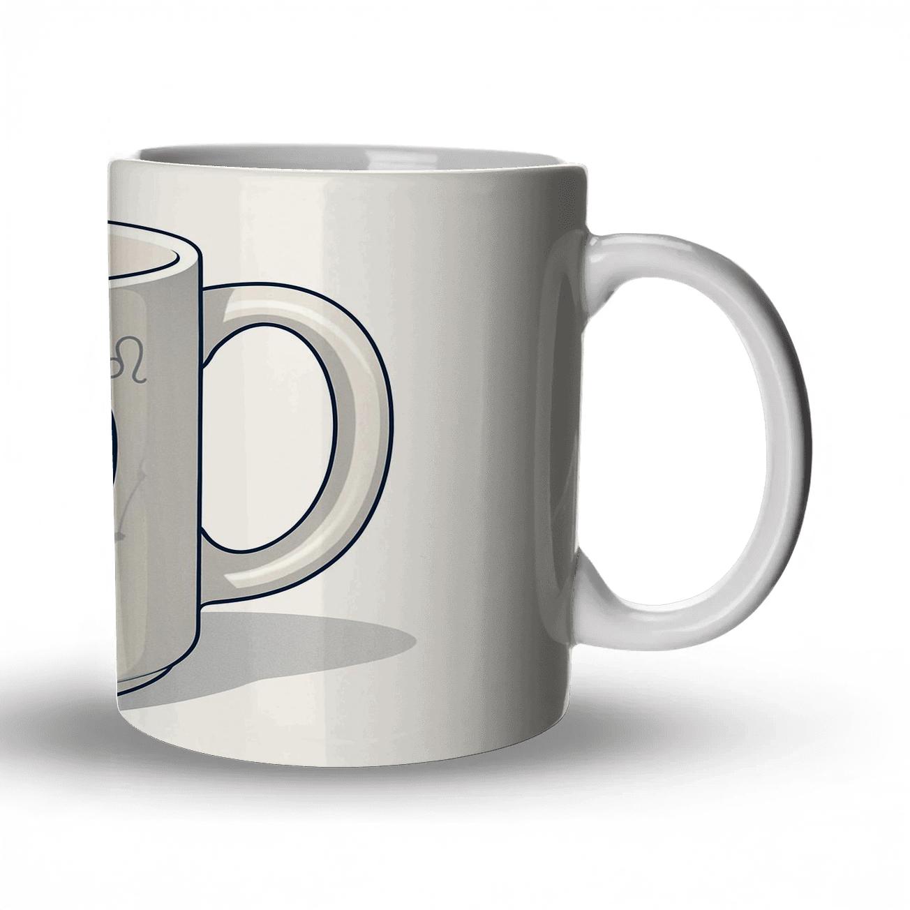 Leo Solar Herald Minimalist Line Art Mug Design gift mugs for occasions