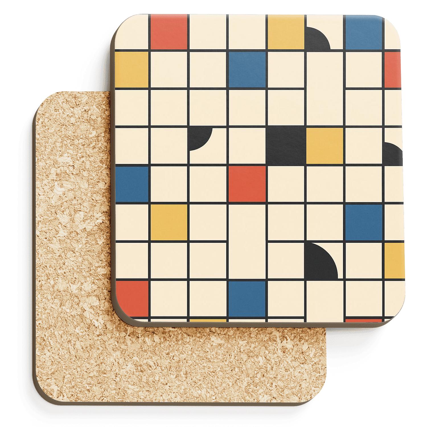 Bauhaus Weaving Grid Variations personalized drink coasters