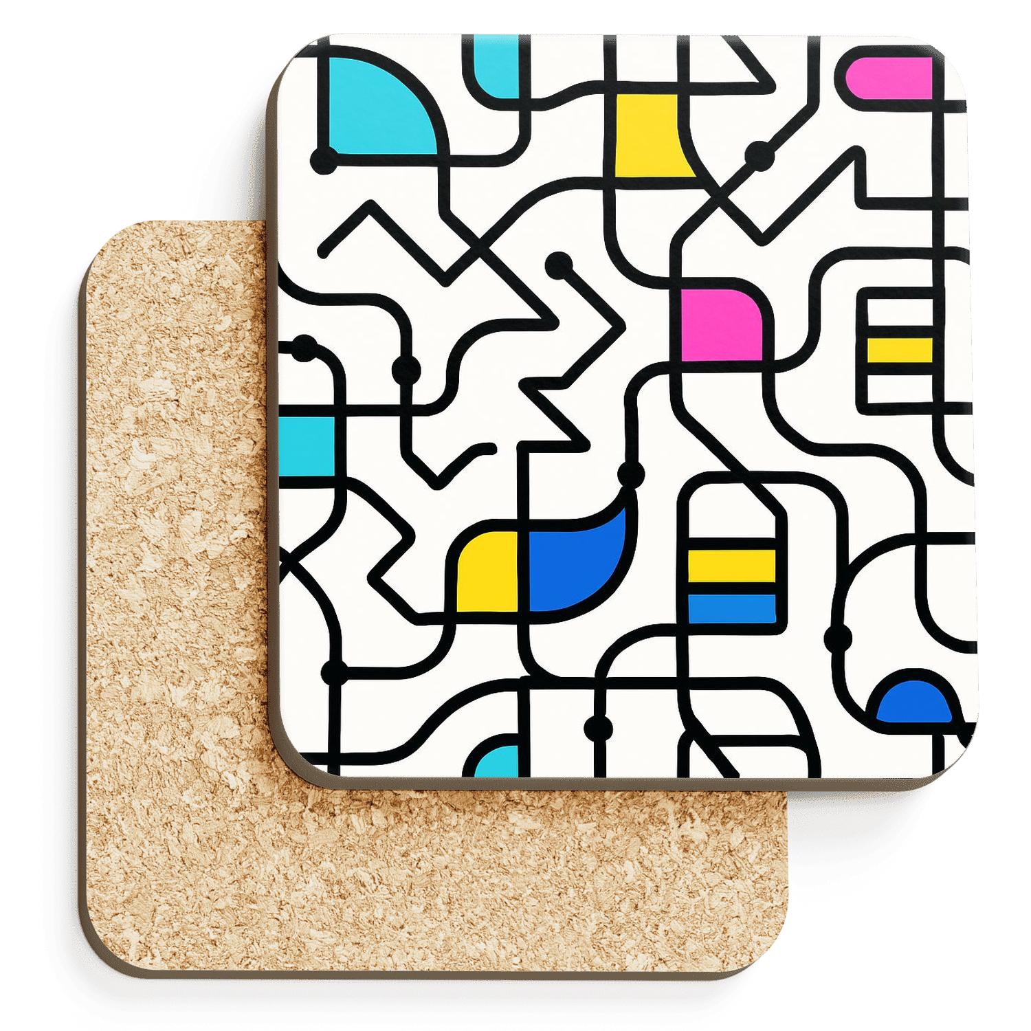 Neo Memphis Metro Weave absorbent drink coasters