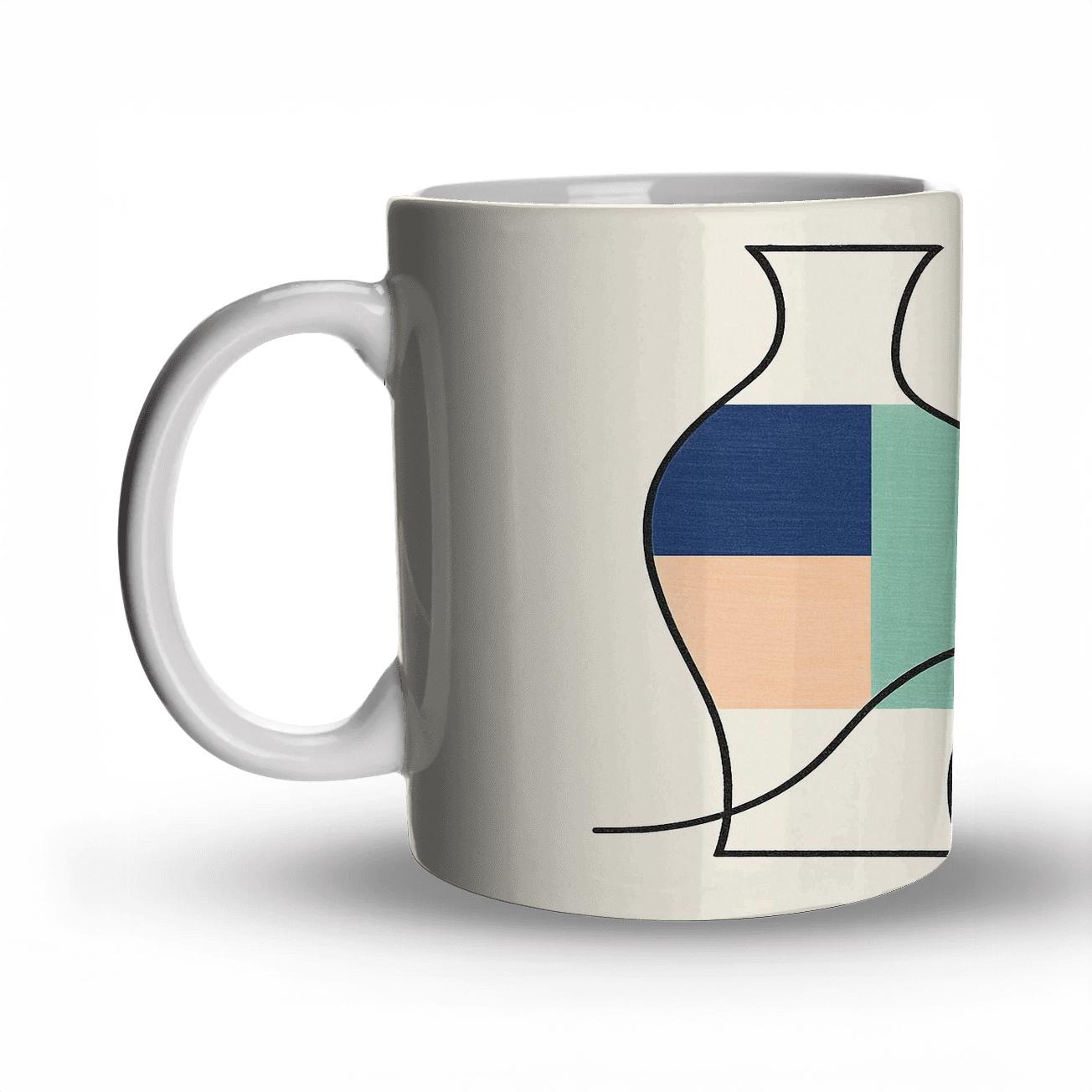 Tidal Geometry Vessel decorative mug sets