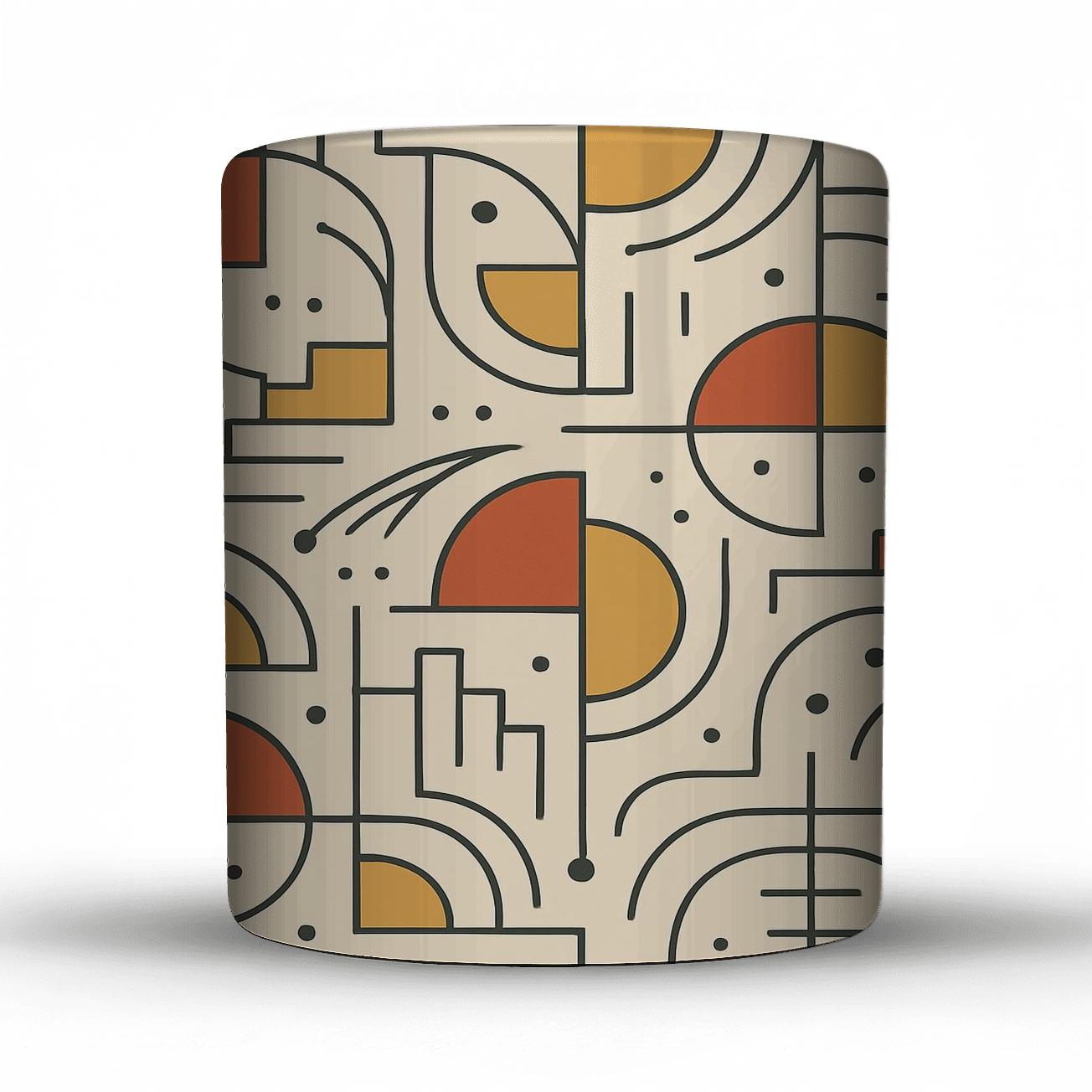Bauhaus Comet Weave Line Pattern decorative mug sets