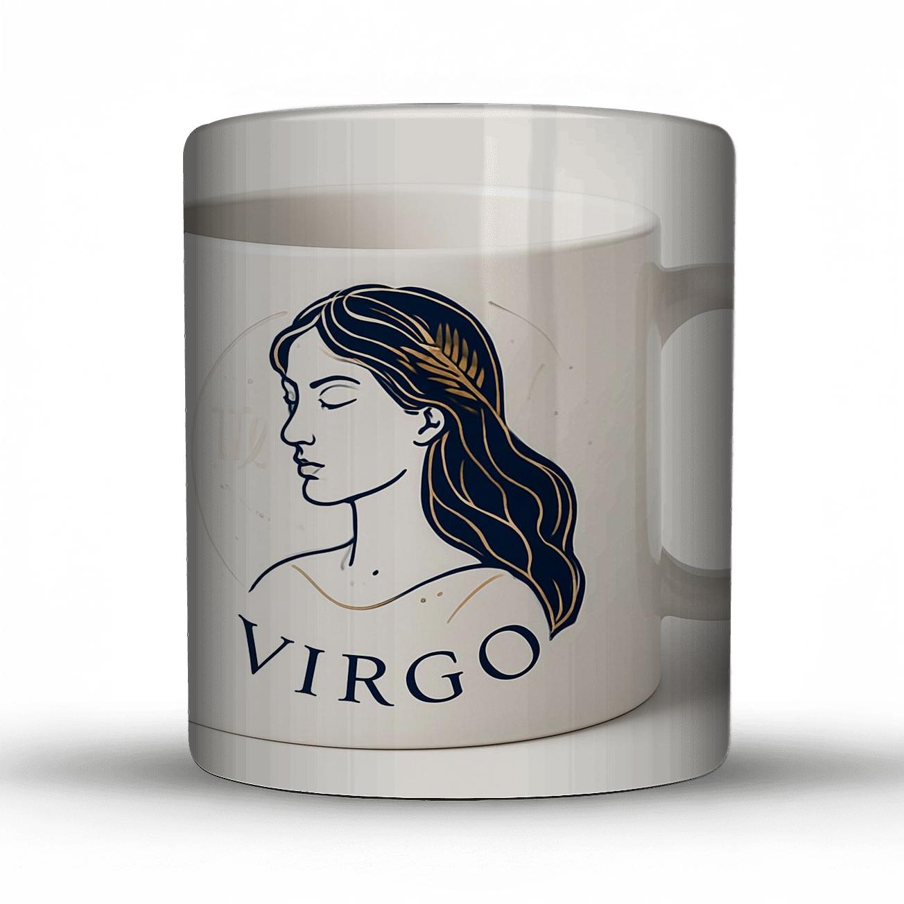 Virgo Astral Maiden Minimalist Line Art Mug Design decorative mug sets