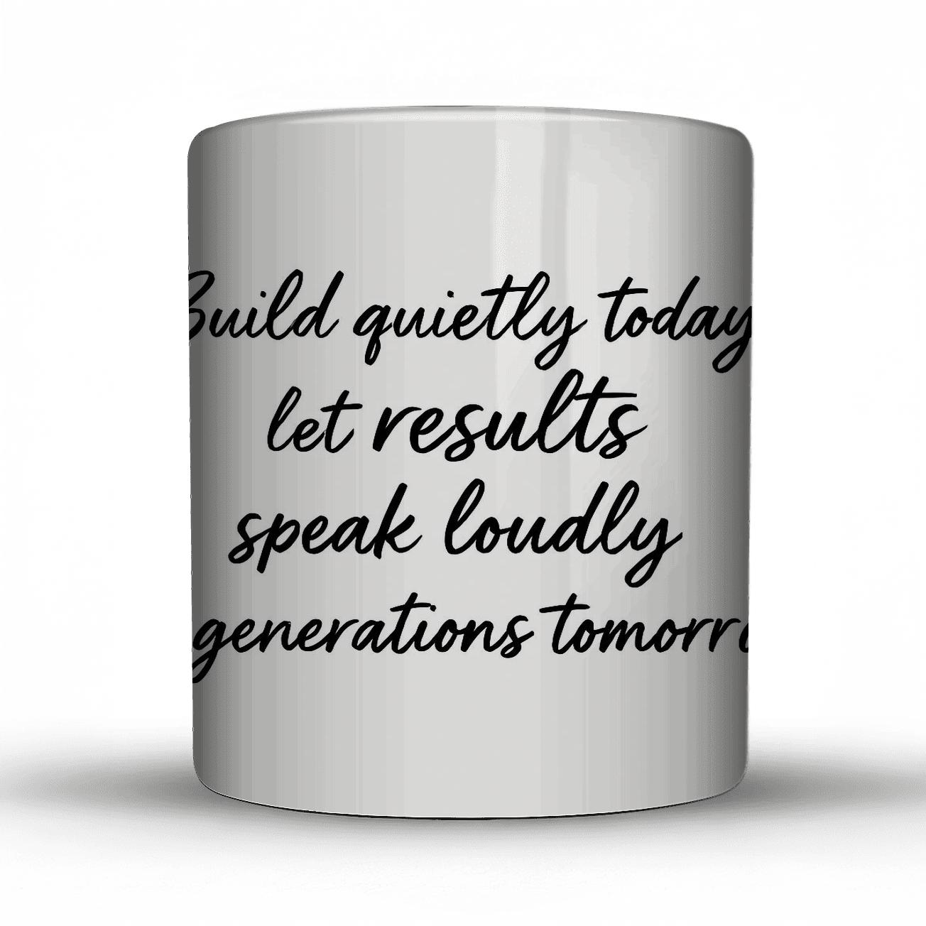 Build Quietly Let Results Speak insulated thermal mugs