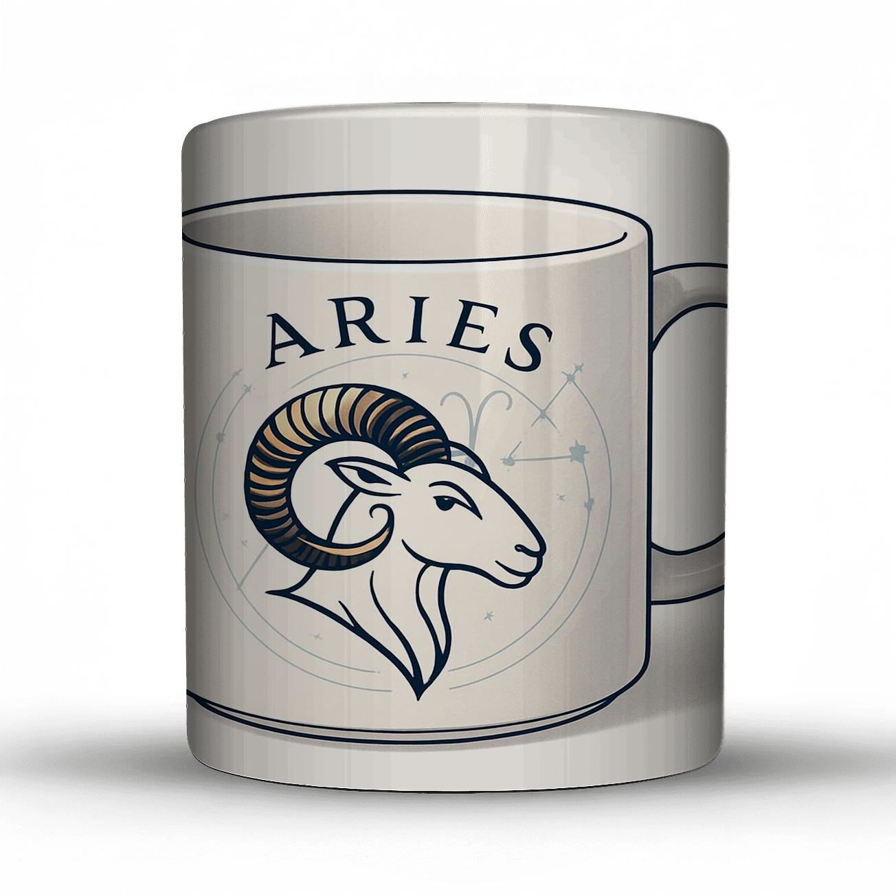 Aries Celestial Ram Gold And Navy Line Art Mug decorative mug sets