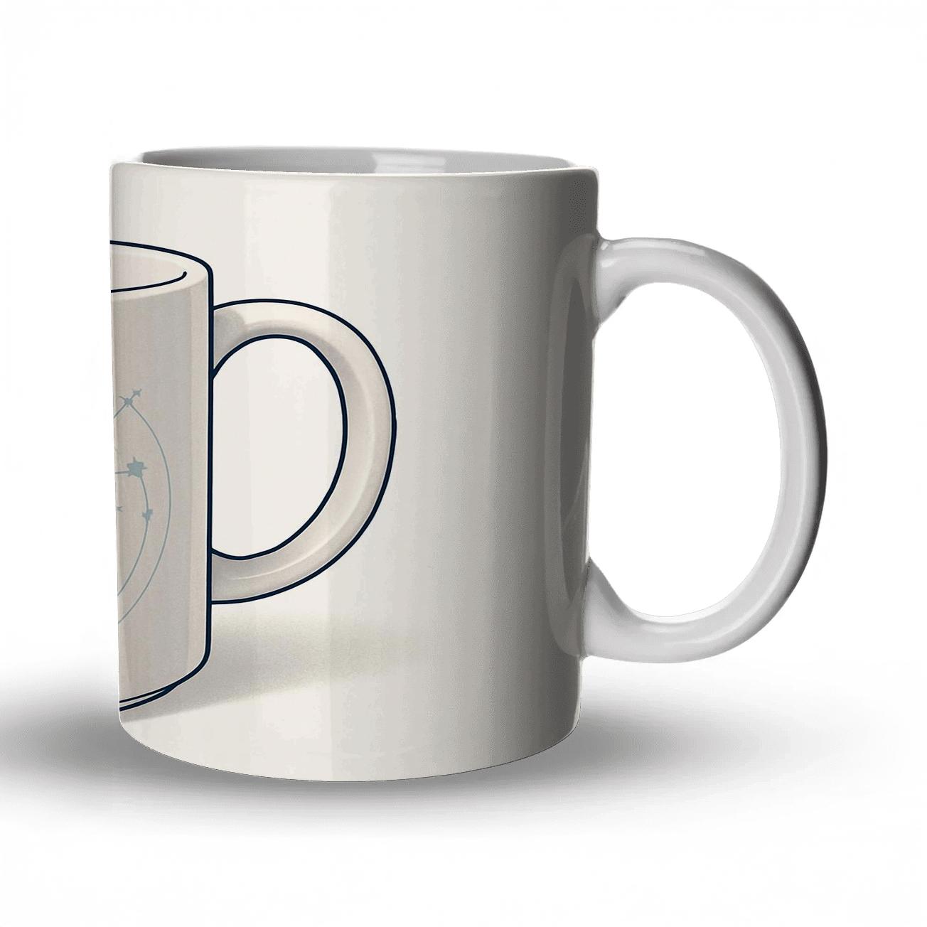 Aries Celestial Ram Gold And Navy Line Art Mug decorative mug sets