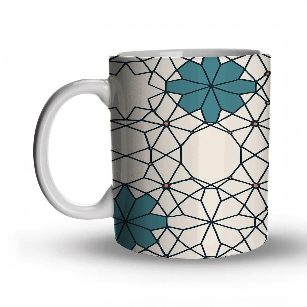 Andalusian Girih Star Lattice Minimal gift mugs for occasions