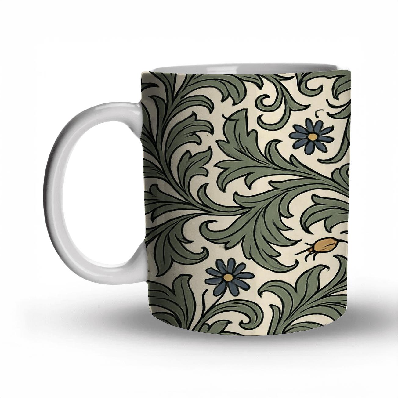 Saffron Indigo Arts And Crafts Comet Vinework decorative mug sets