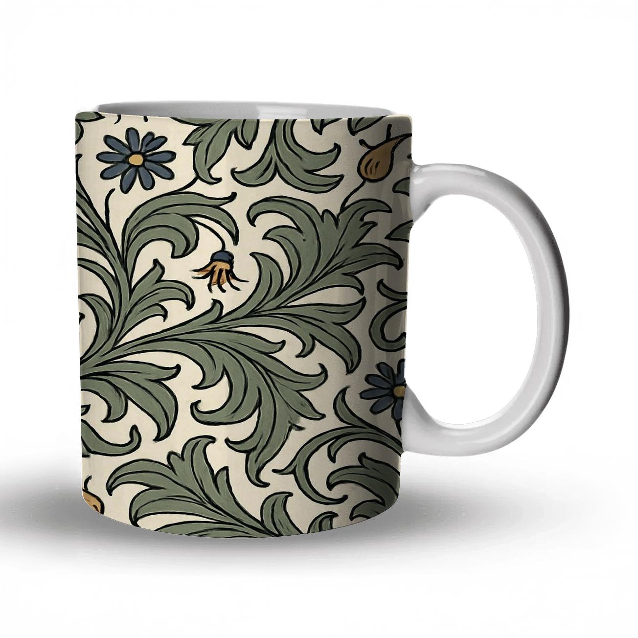 Saffron Indigo Arts And Crafts Comet Vinework decorative mug sets