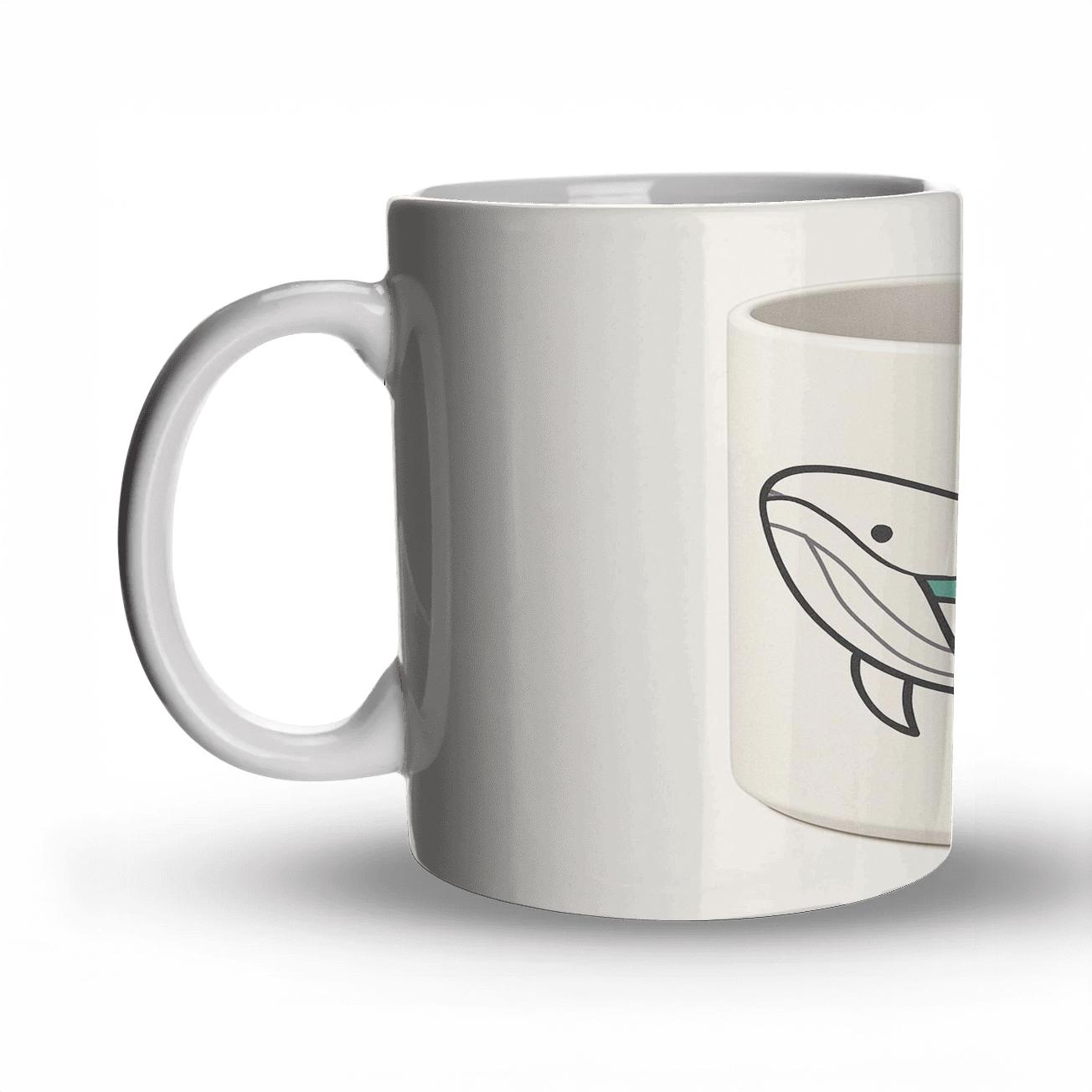 Nordic Op Art Whale Line Art Mug novelty coffee mugs