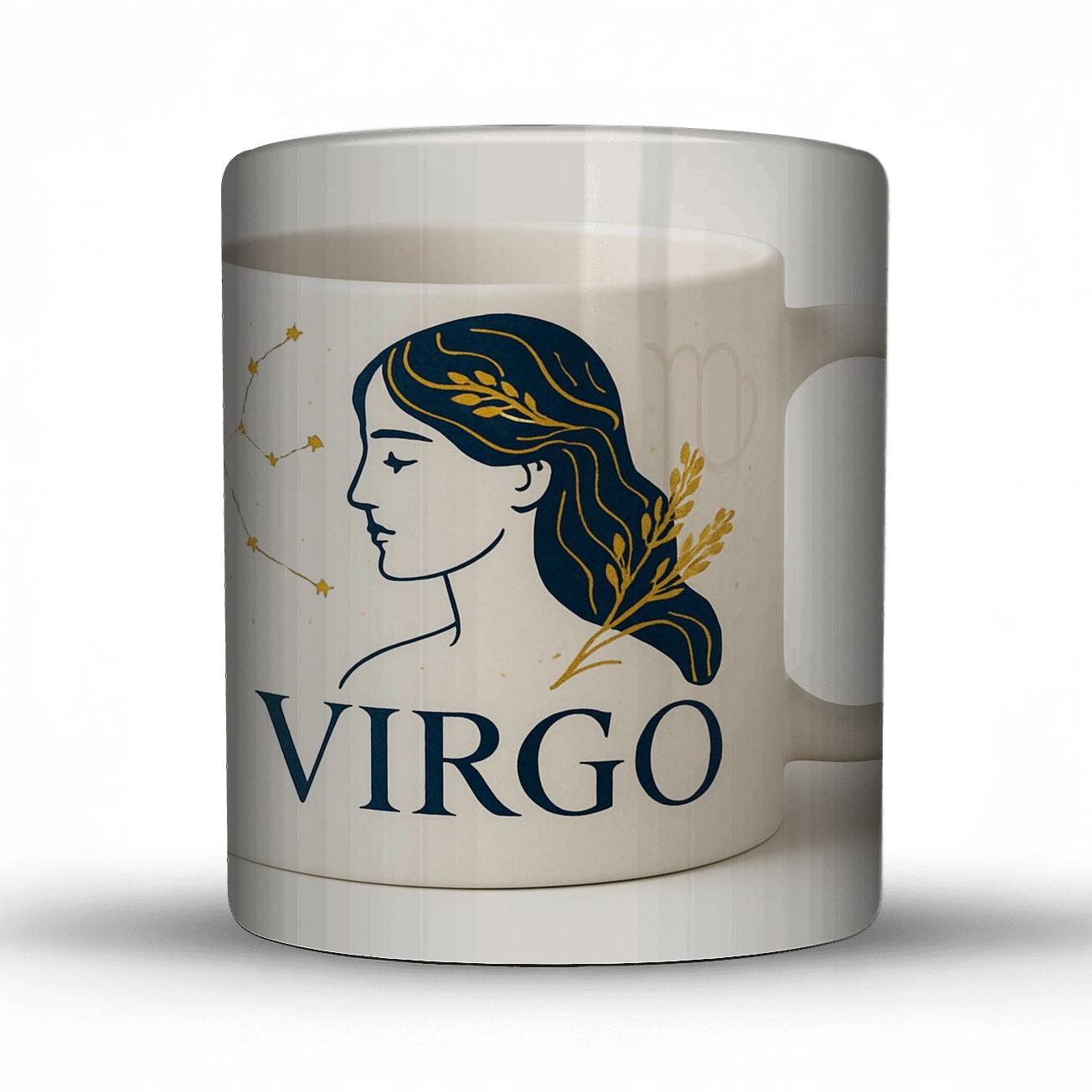 Virgo Astral Maiden Gold And Navy Line Art Mug decorative mug sets
