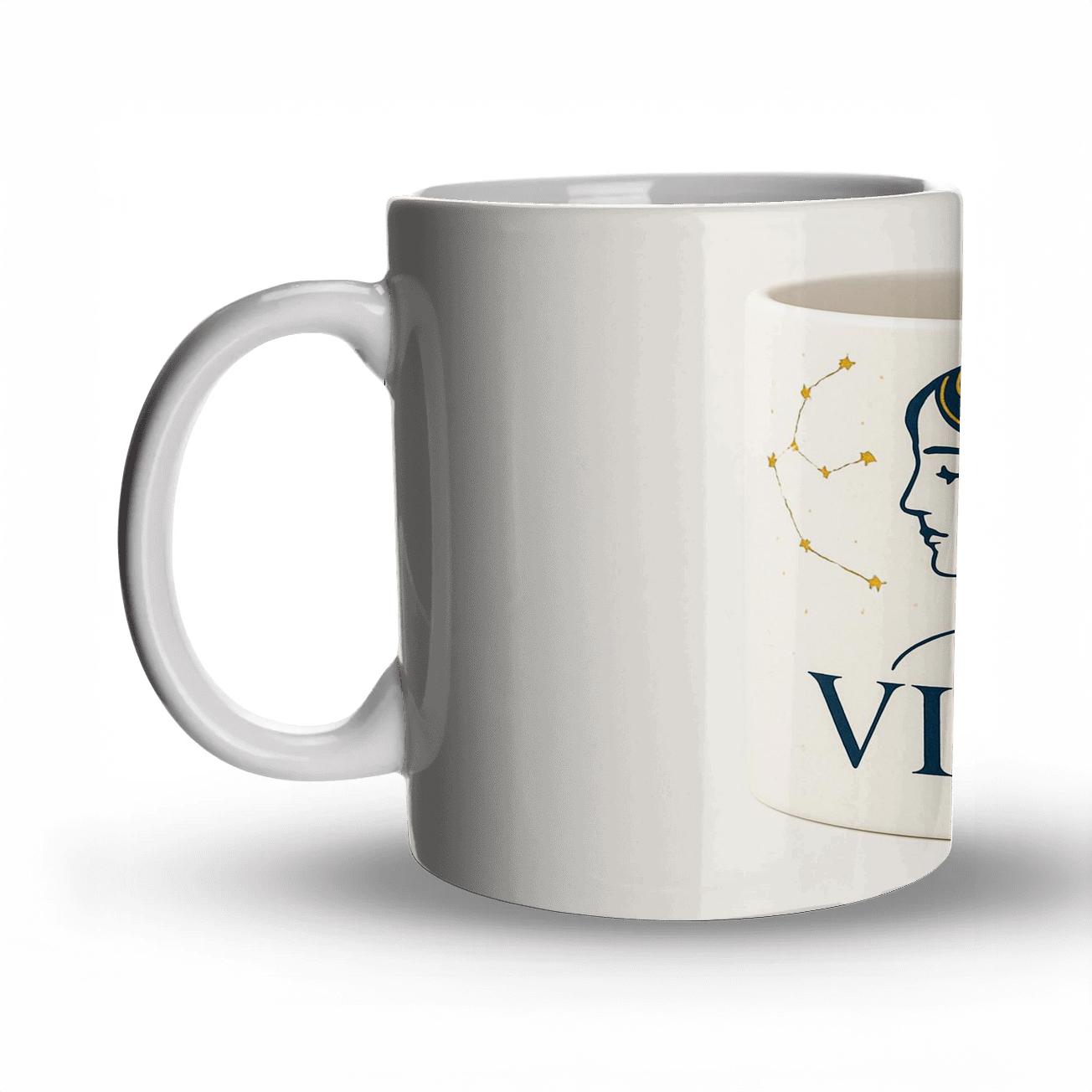 Virgo Astral Maiden Gold And Navy Line Art Mug decorative mug sets