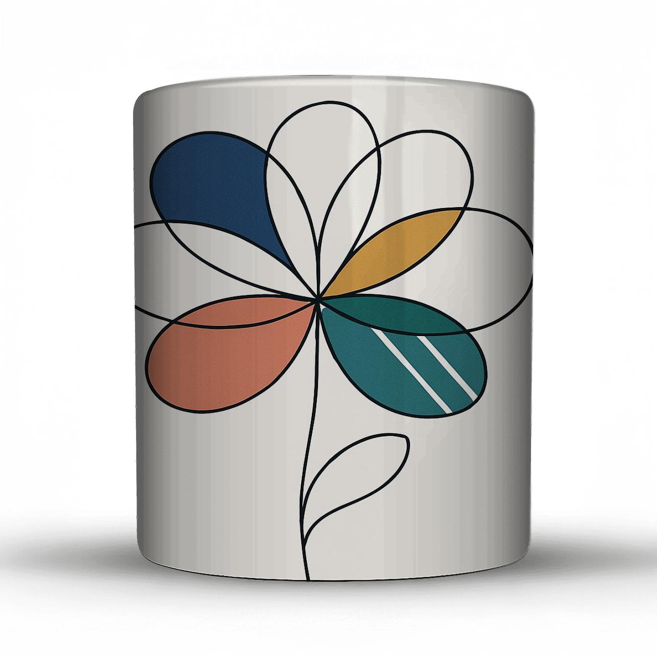 Orbit Bloom Linework ceramic coffee mugs