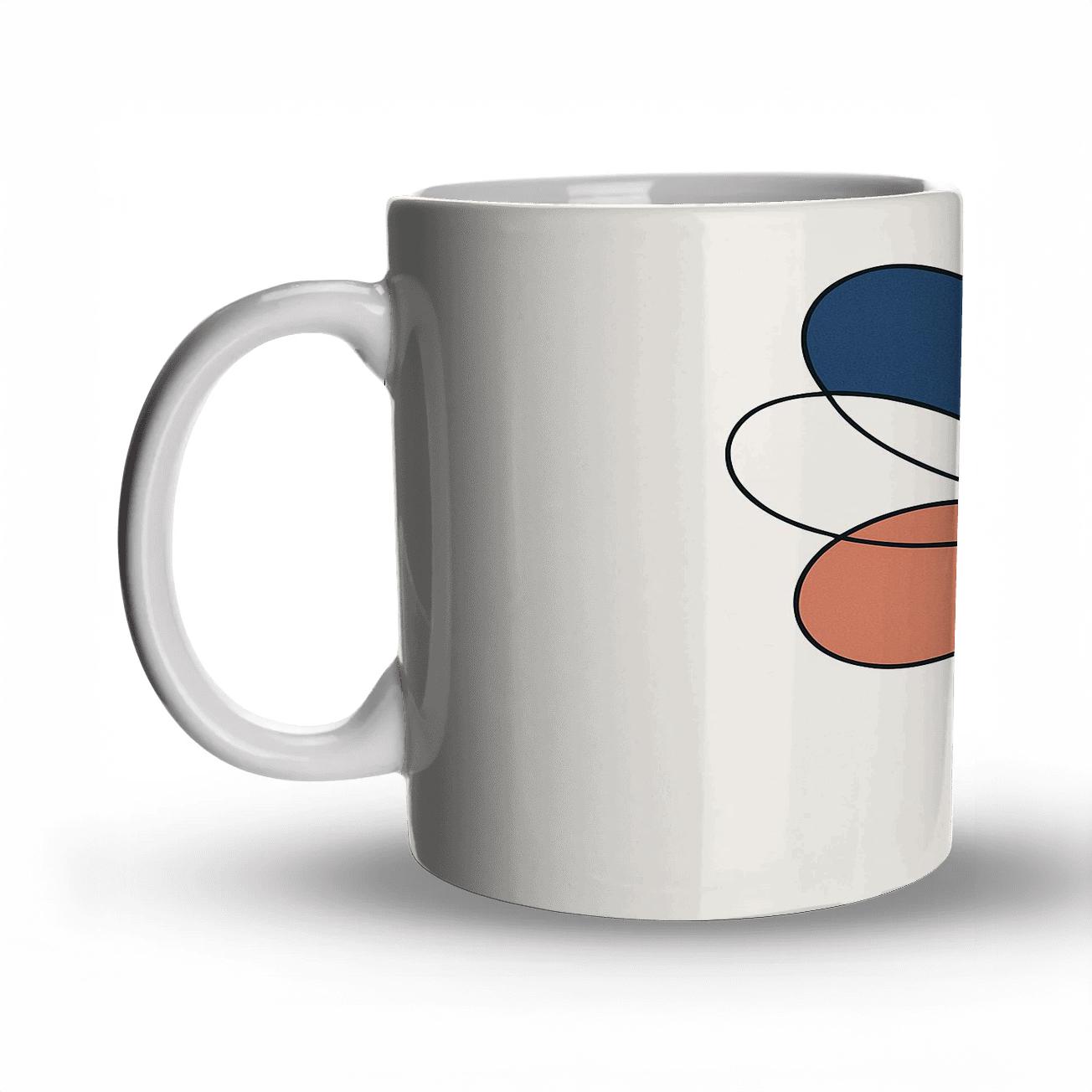 Orbit Bloom Linework ceramic coffee mugs