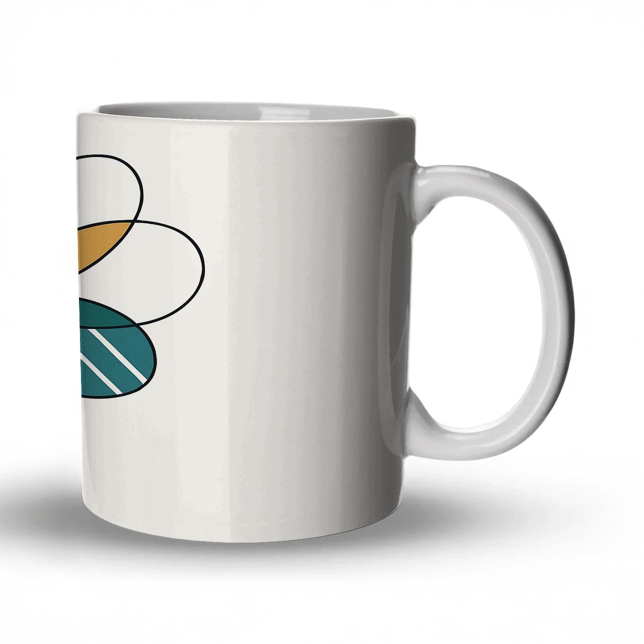 Orbit Bloom Linework ceramic coffee mugs