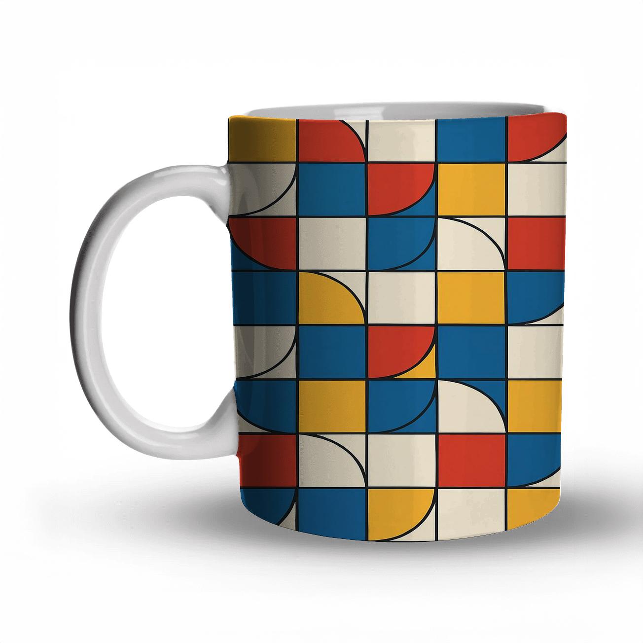 Bauhaus Weimar Modular Weave Lines ceramic coffee mugs