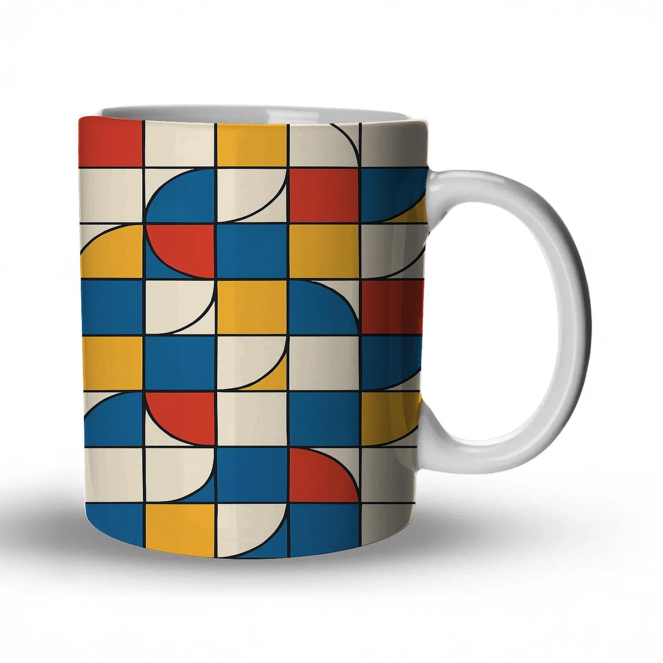 Bauhaus Weimar Modular Weave Lines ceramic coffee mugs