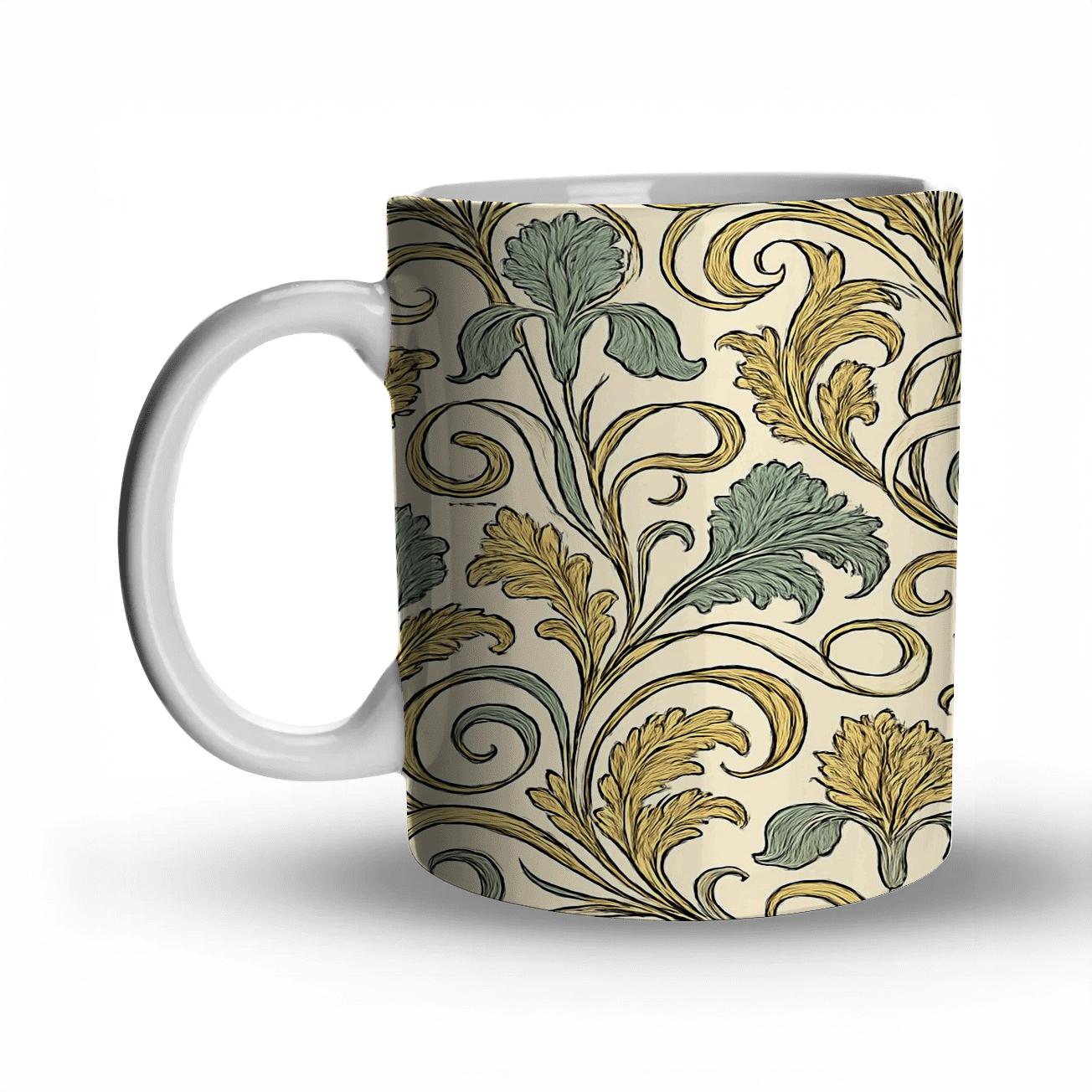 Art Nouveau Exposition Vines And Whiplash Ribbons novelty coffee mugs