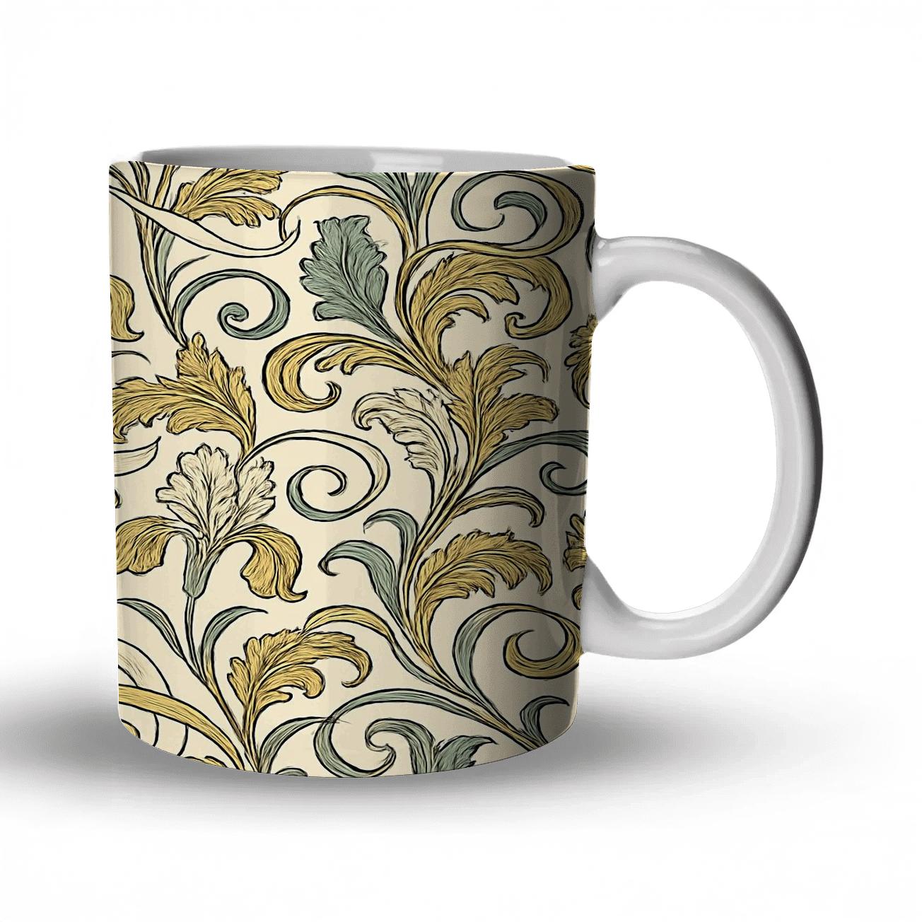 Art Nouveau Exposition Vines And Whiplash Ribbons novelty coffee mugs