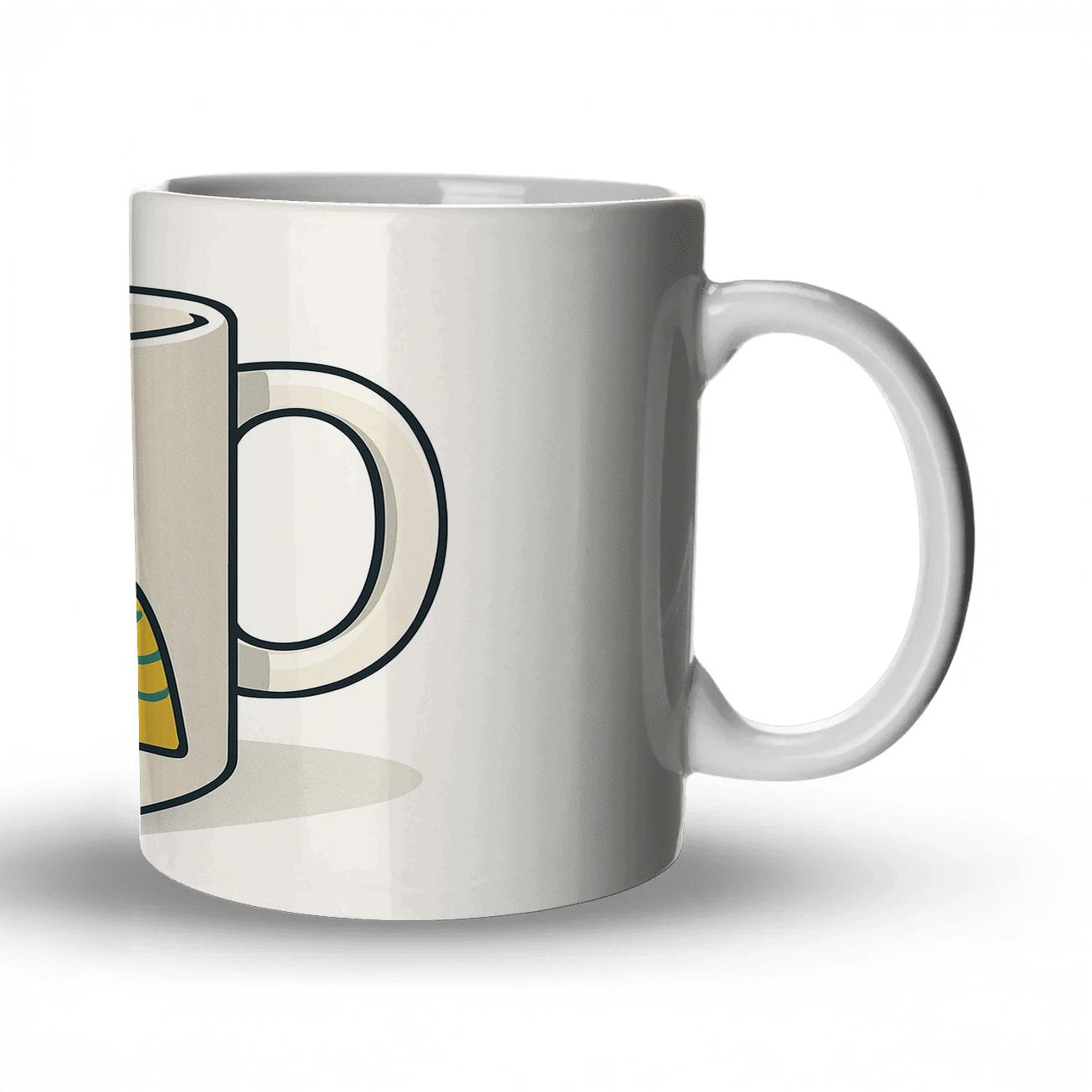 Bauhaus Owl Spiral Mug Line Art ceramic coffee mugs